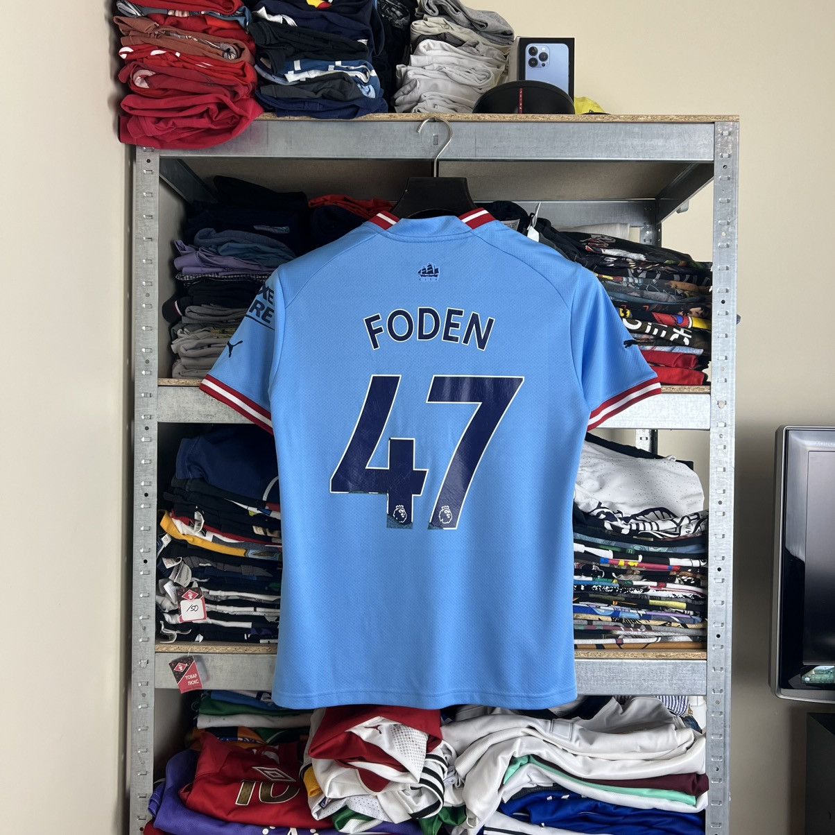 Puma Rare! Foden 47 Puma Manchester City Soccer Jersey Shirt 00s Size US M / EU 48-50 / 2 - 1 Thumbnail