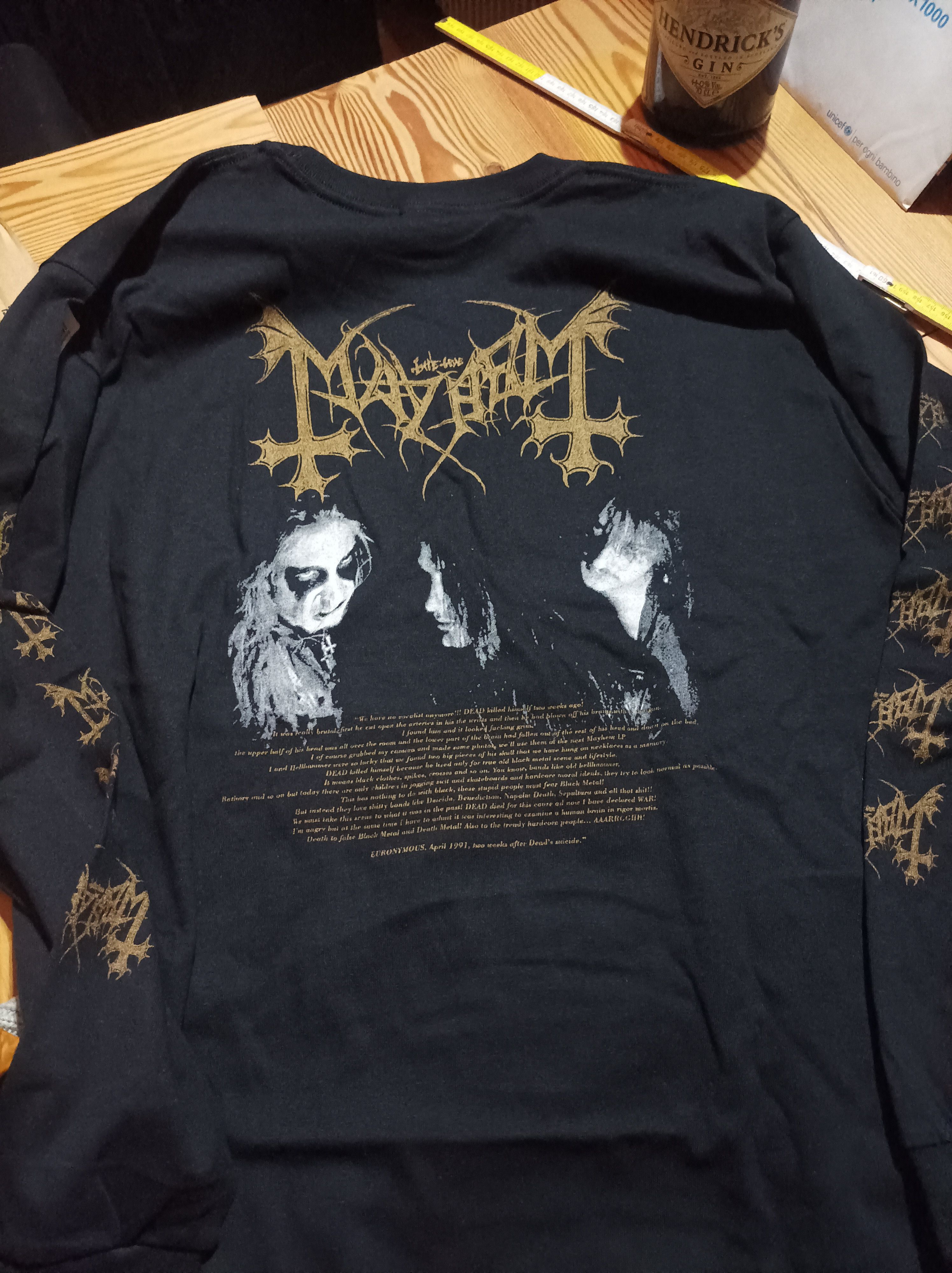 Band Tees × Vintage Mayhem Dawn black Hearts L Size US L / EU 52-54 / 3 - 3 Thumbnail