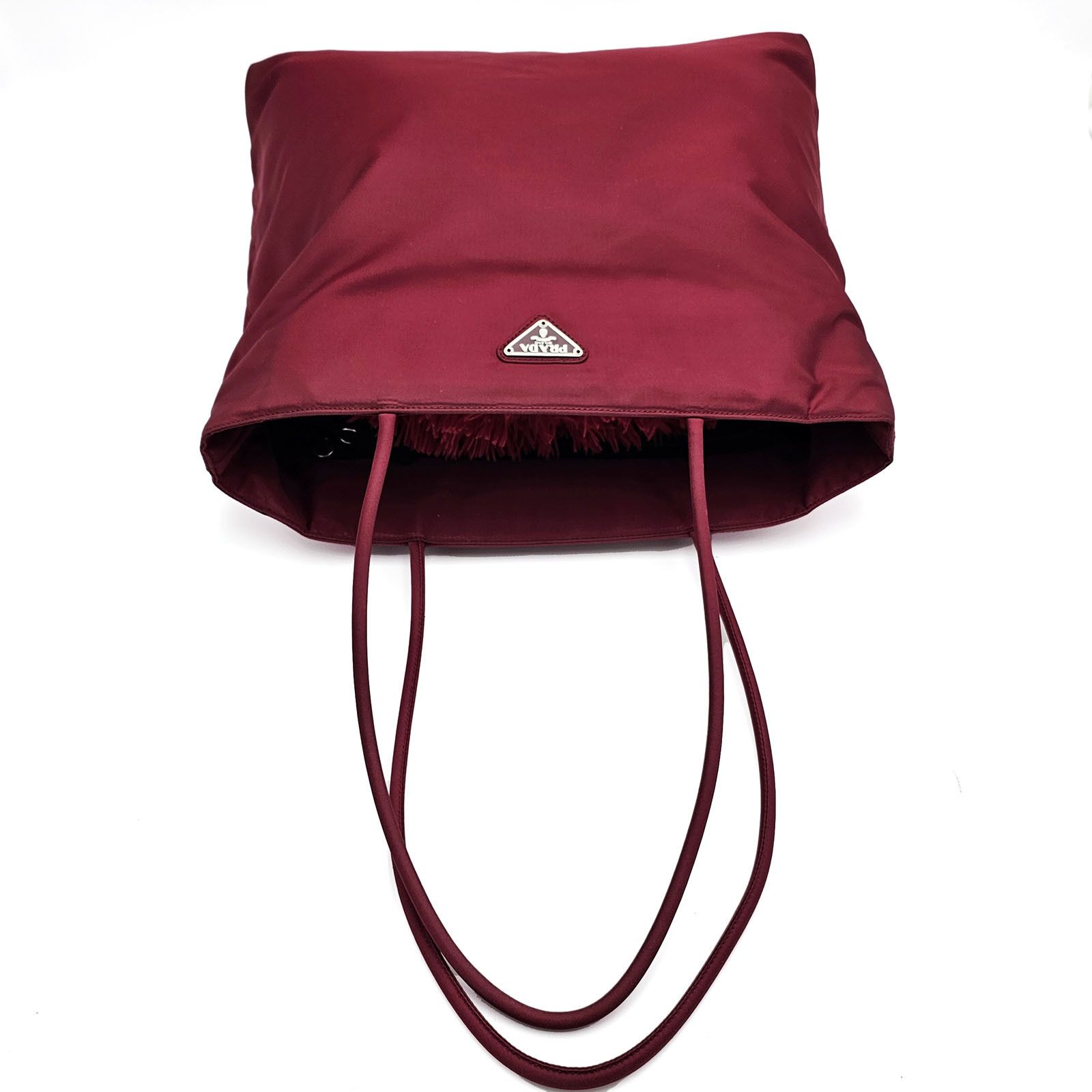 Prada Prada Tessuto Deep Red Burgundy Nylon Shopping Tote Size ONE SIZE - 5 Thumbnail