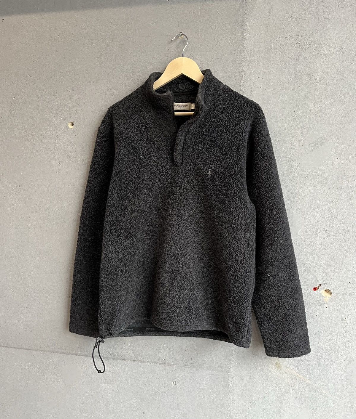 image of Vintage Yvessaintlaurent YSL Pour Homme Fleece Size M in Grey, Men's