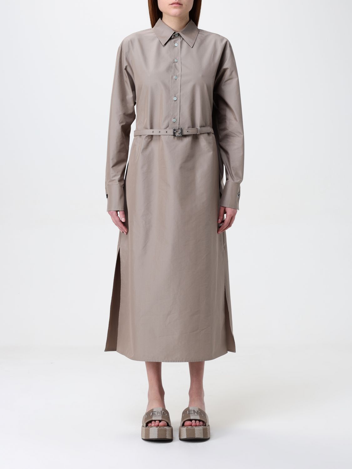 Fendi Fendi Dress Woman Beige Size S / US 4 / IT 40 - 1 Thumbnail