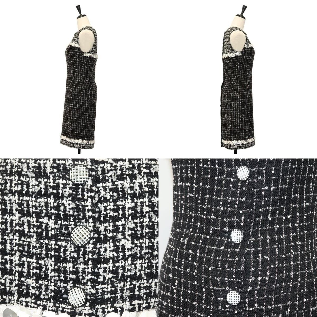 Chanel Chanel One Piece Shirt Tweed Black CC Size ONE SIZE - 3 Thumbnail
