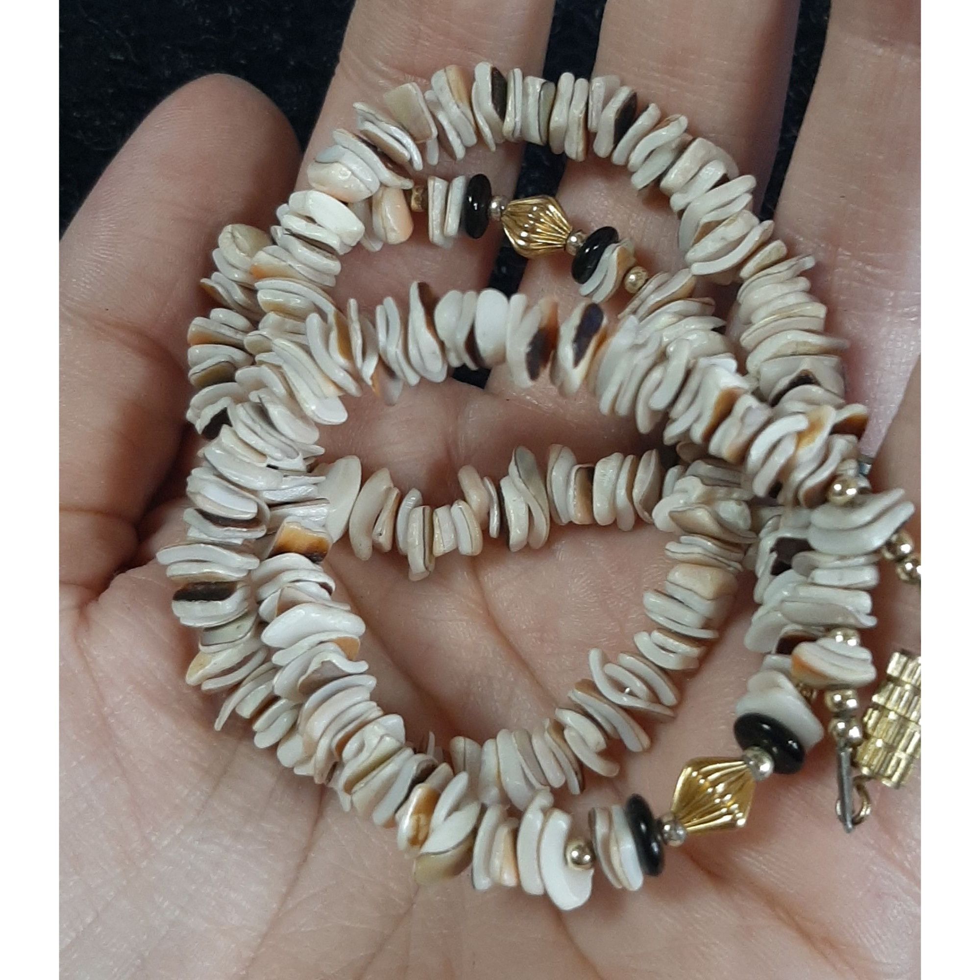 Other Beachy Shell & Gold-Tone Bead Necklace With Black Accents Size ONE SIZE - 3 Thumbnail