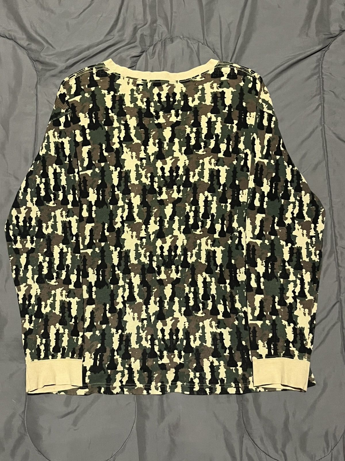 PHENOMENON Vintage PHENOMENON Chess Camo Waffle Knit LongSleeve Size US L / EU 52-54 / 3 - 6 Thumbnail