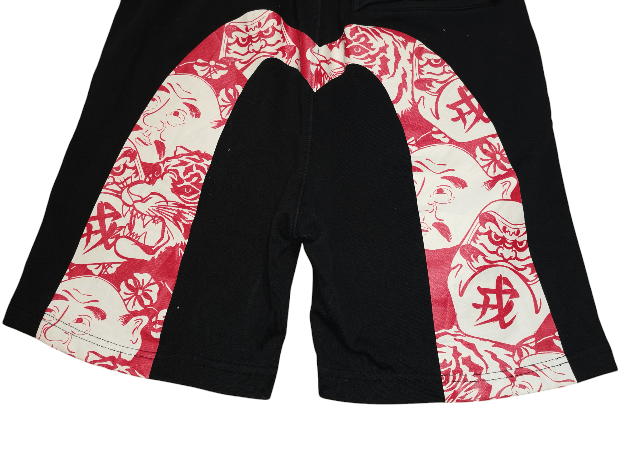 Evisu EVISU DARUMA EBISU AND TIGER DAICOCK PRINTED SWEAT SHORTS Size US 33 - 2 Thumbnail