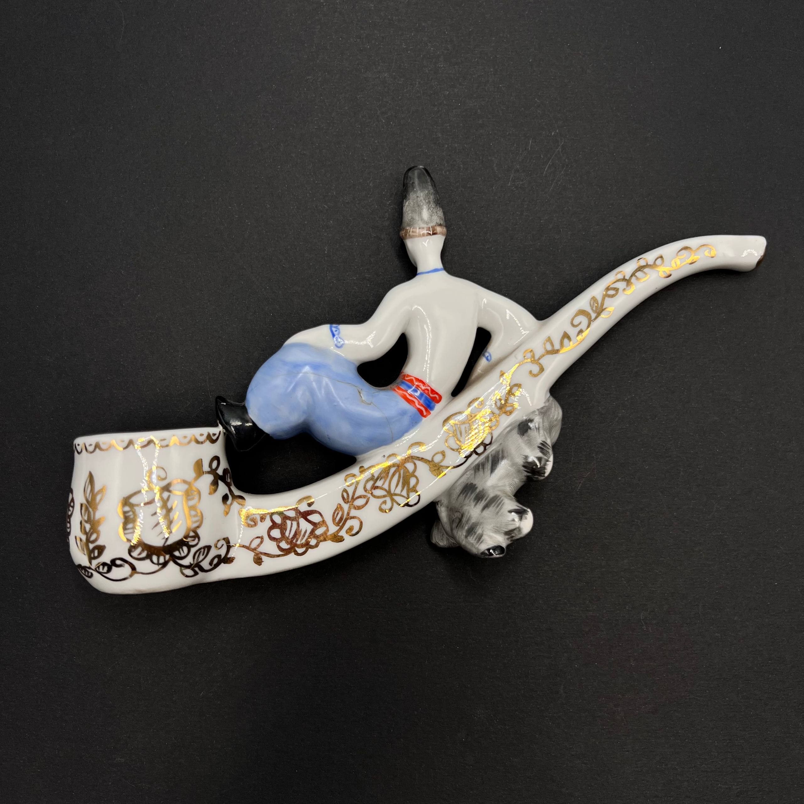 Vintage Vintage Ukrainian Porcelain Pipe Kozak Vakula Devil Size ONE SIZE - 9 Thumbnail