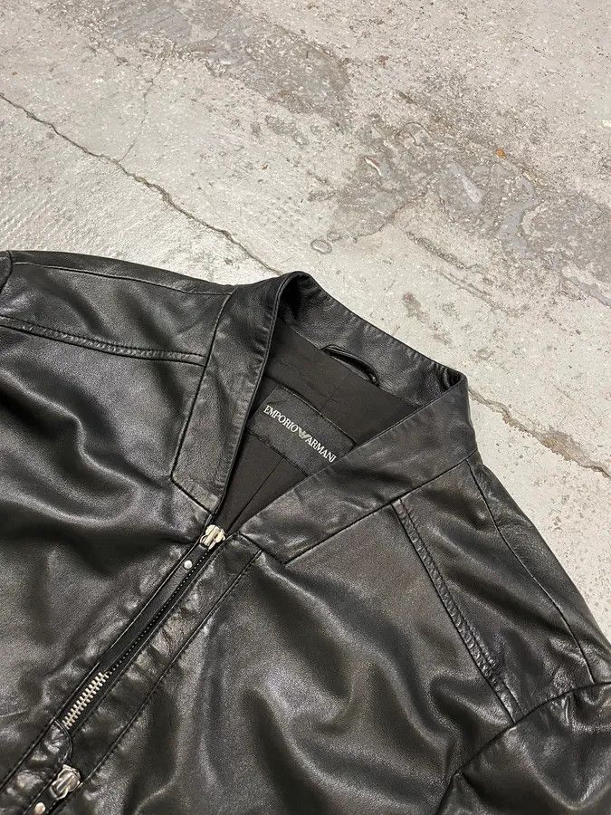Emporio Armani SS2011 Emporio Armani Structured Black Leather Multi Zip Jacket Size US M / EU 48-50 / 2 - 5 Thumbnail