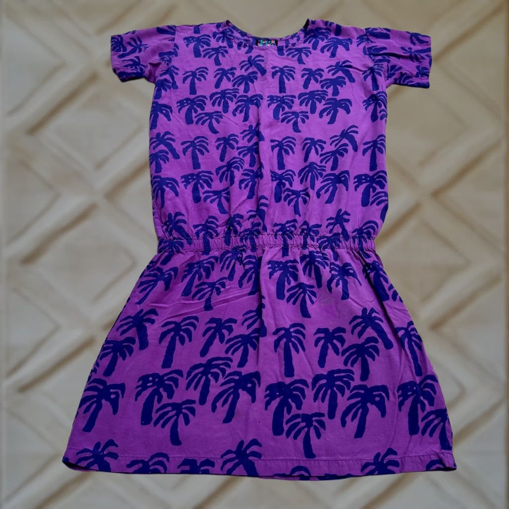 Vintage VINTAGE Tropical Tantrum Dress Womens XS Midi Black Bohemian Hawaiian Tropical 90s Purple Palm Trees Short Sleeve Crew Neck Mini Fashion Size XS / US 0-2 / IT 36-38 - 1 Thumbnail