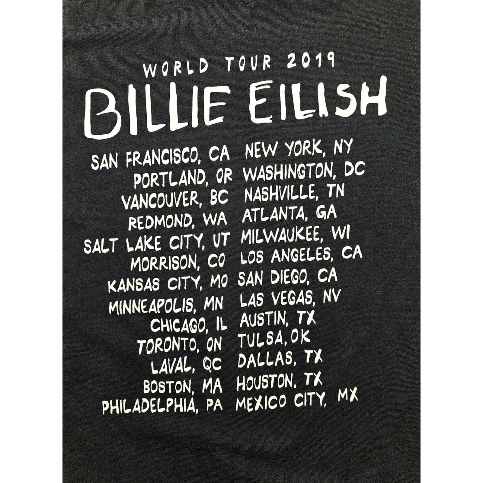 Vintage Billie Eilish Shirt Mens Medium Black World Tour 2019 Bed Graphic Concert Tee Size US M / EU 48-50 / 2 - 6 Thumbnail