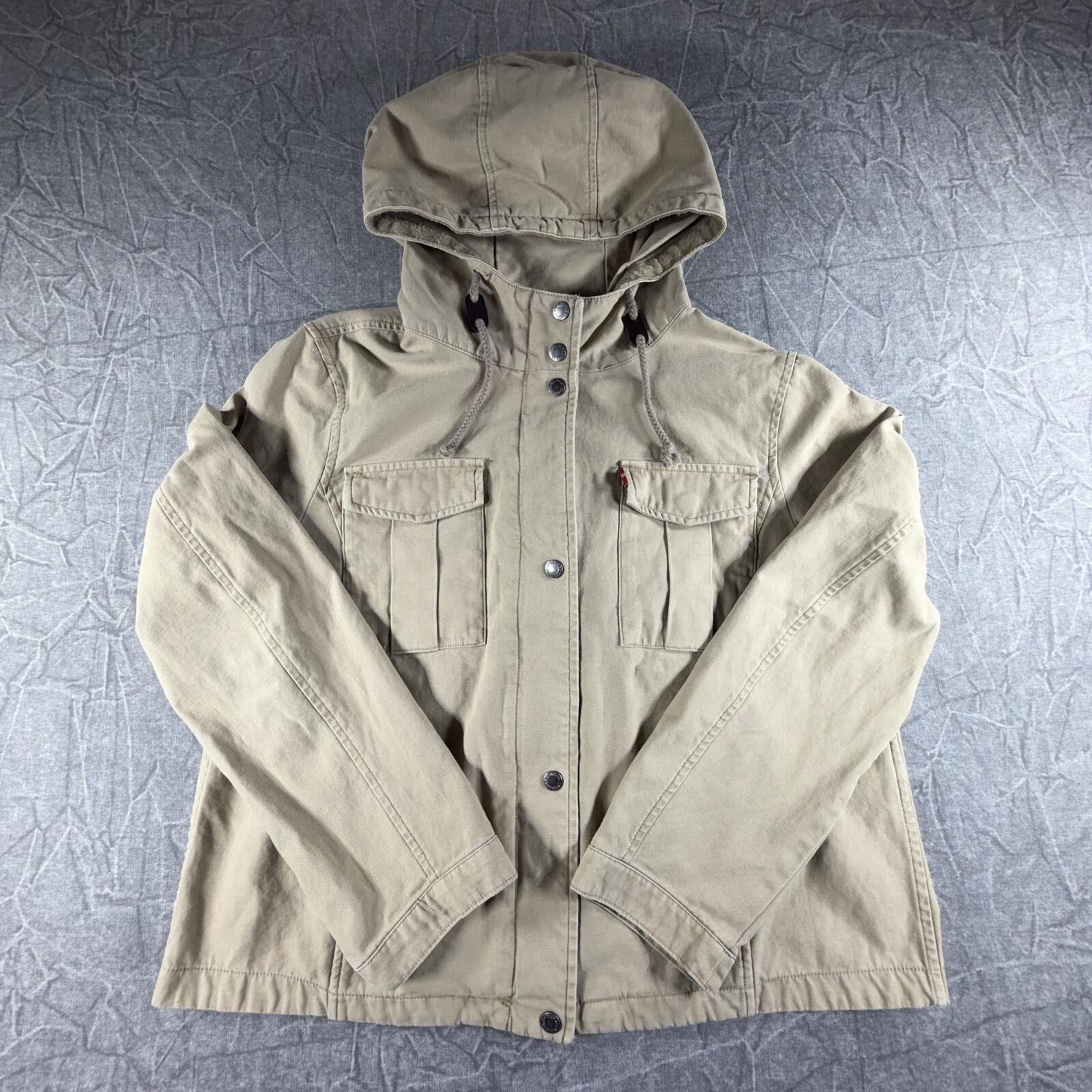 Levi's Levi's Jacket Women's L Khaki Hooded Utility Military Field Size L / US 10 / IT 46 - 1 Thumbnail