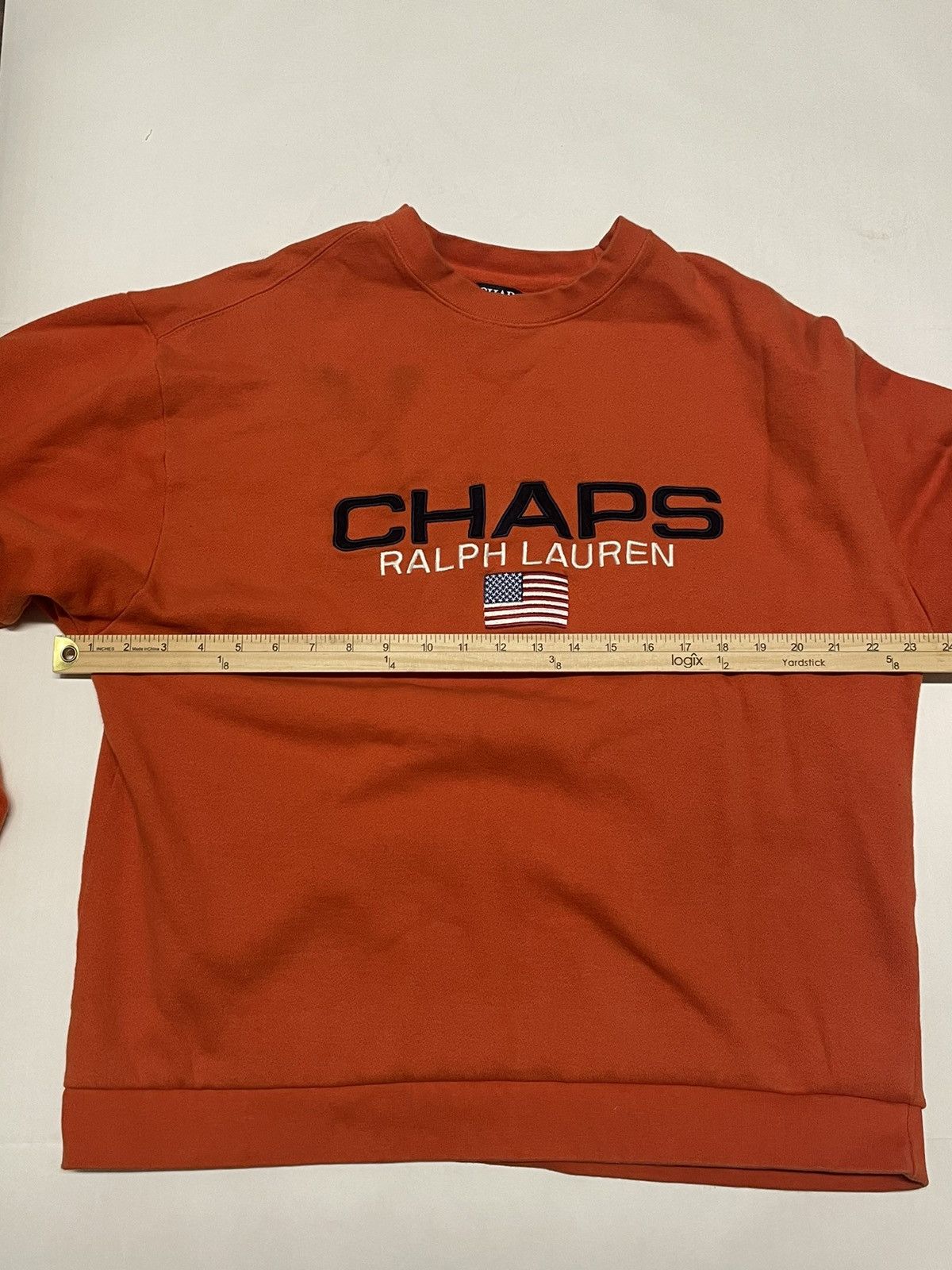 Polo Ralph Lauren × Vintage Vintage Ralph Lauren Orange Spellout Crewneck Sweatshirt L Size US L / EU 52-54 / 3 - 10 Thumbnail