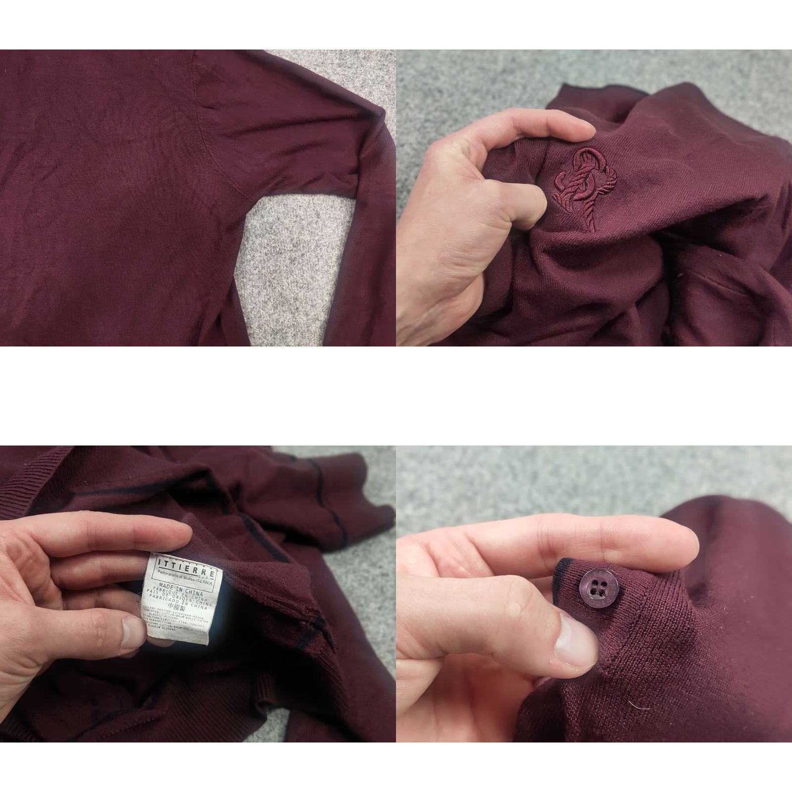 Stefano Ricci StEFANO RICCI Design Polo Shirt Mens XL Burgundy Cotton Blend Logo Long Sleeve Pullover Shirt Size US XL / EU 56 / 4 - 9 Thumbnail