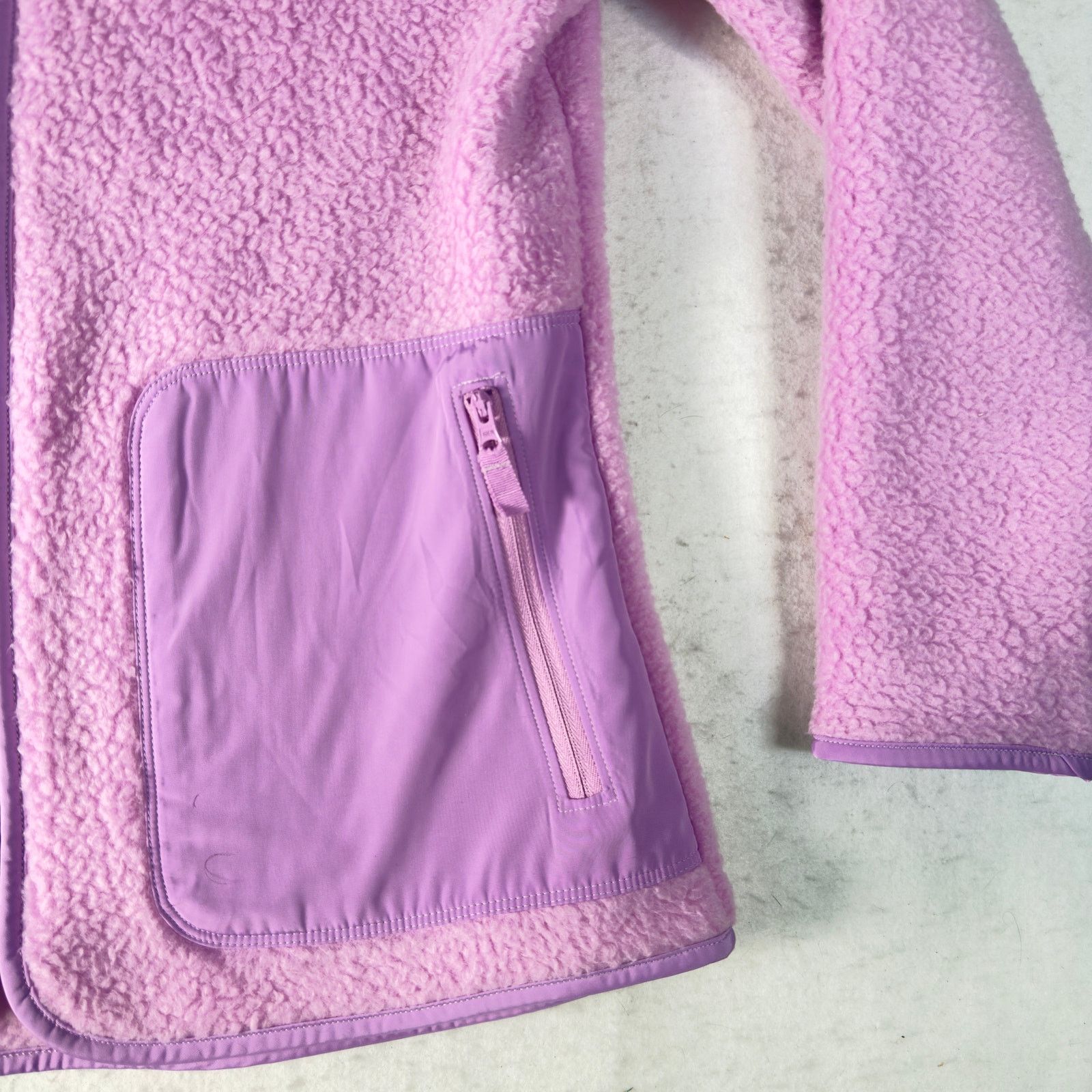 Talbots T by Talbots Petite P High-Low Sherpa Jacket Purple Fleece Size XS / US 0-2 / IT 36-38 - 5 Thumbnail