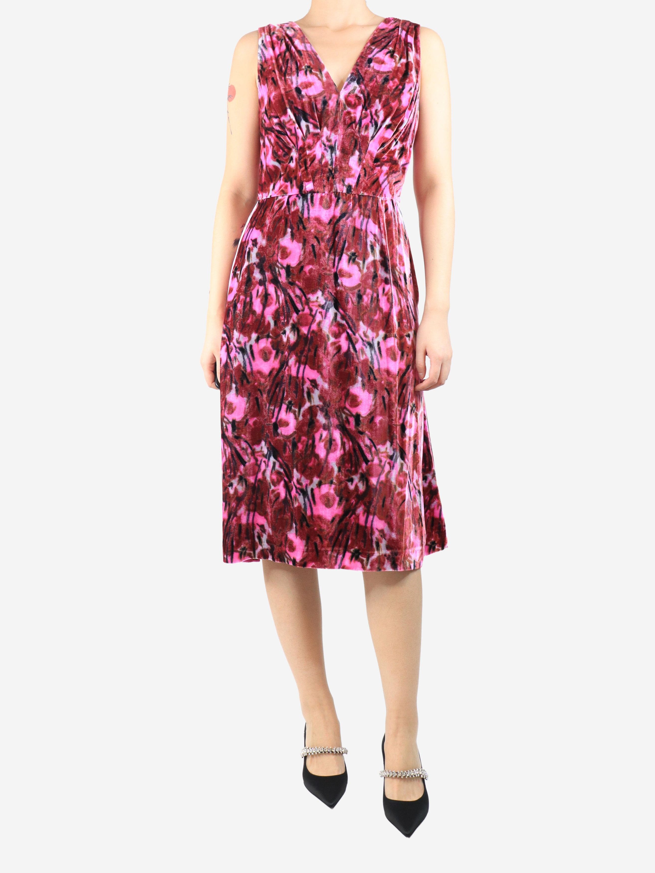 Prada Pink sleeveless velvet midi dress - UK 10 Size M / US 6-8 / IT 42-44 - 1 Thumbnail