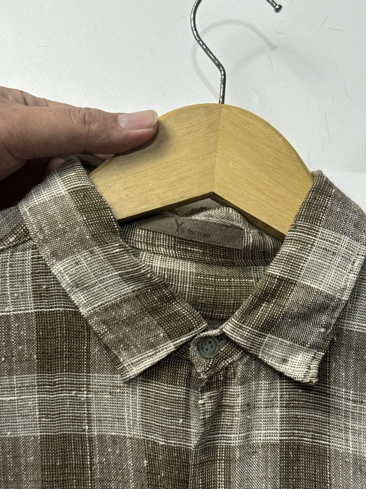 Y's for Men × Yohji Yamamoto Yohji Yamamoto Plaid Rayon Shirt Ysforman Distressed Size US XL / EU 56 / 4 - 8 Thumbnail