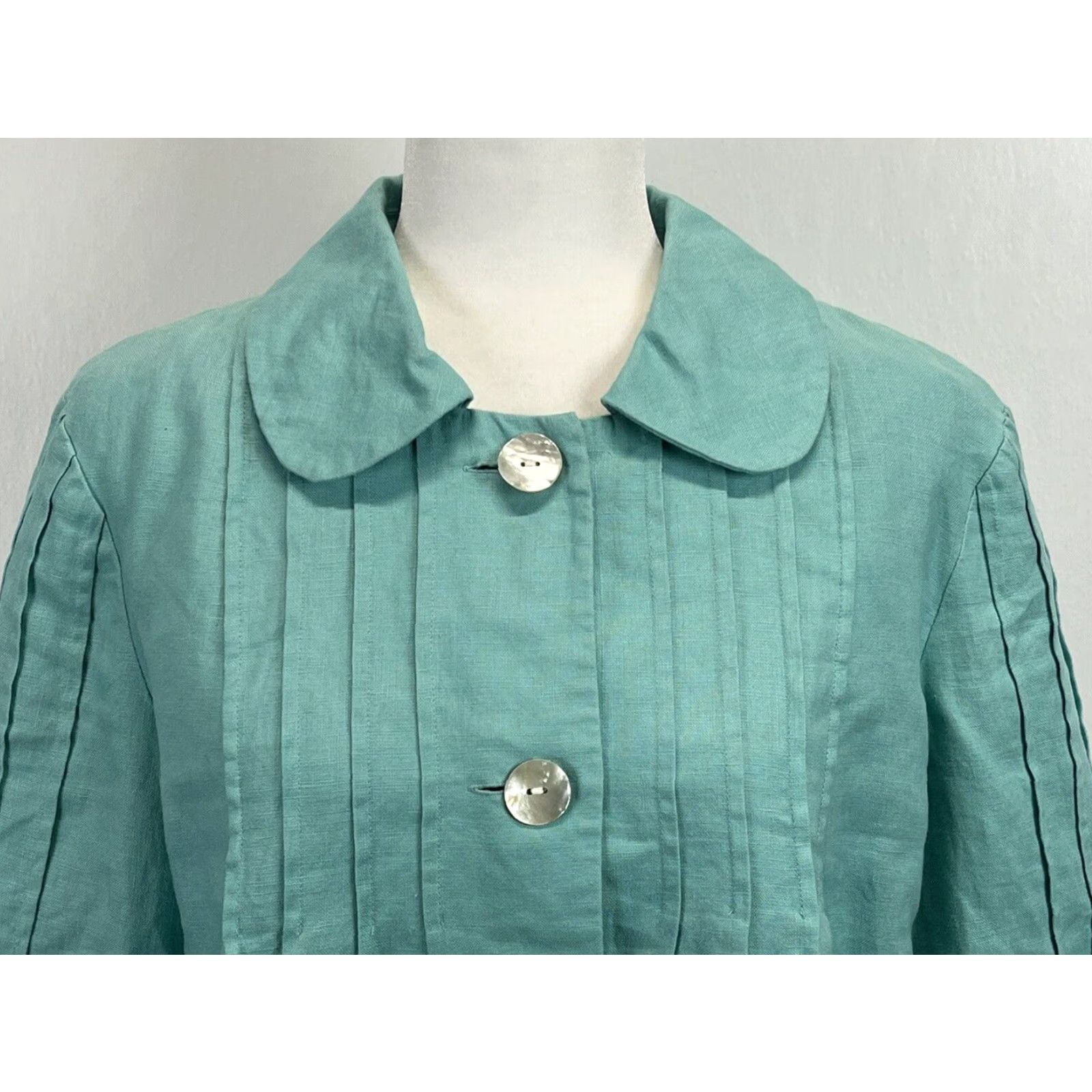 Orvis Orvis Linen Jacket Womens Medium Green Blue Beach Classic Size S / US 4 / IT 40 - 5 Thumbnail