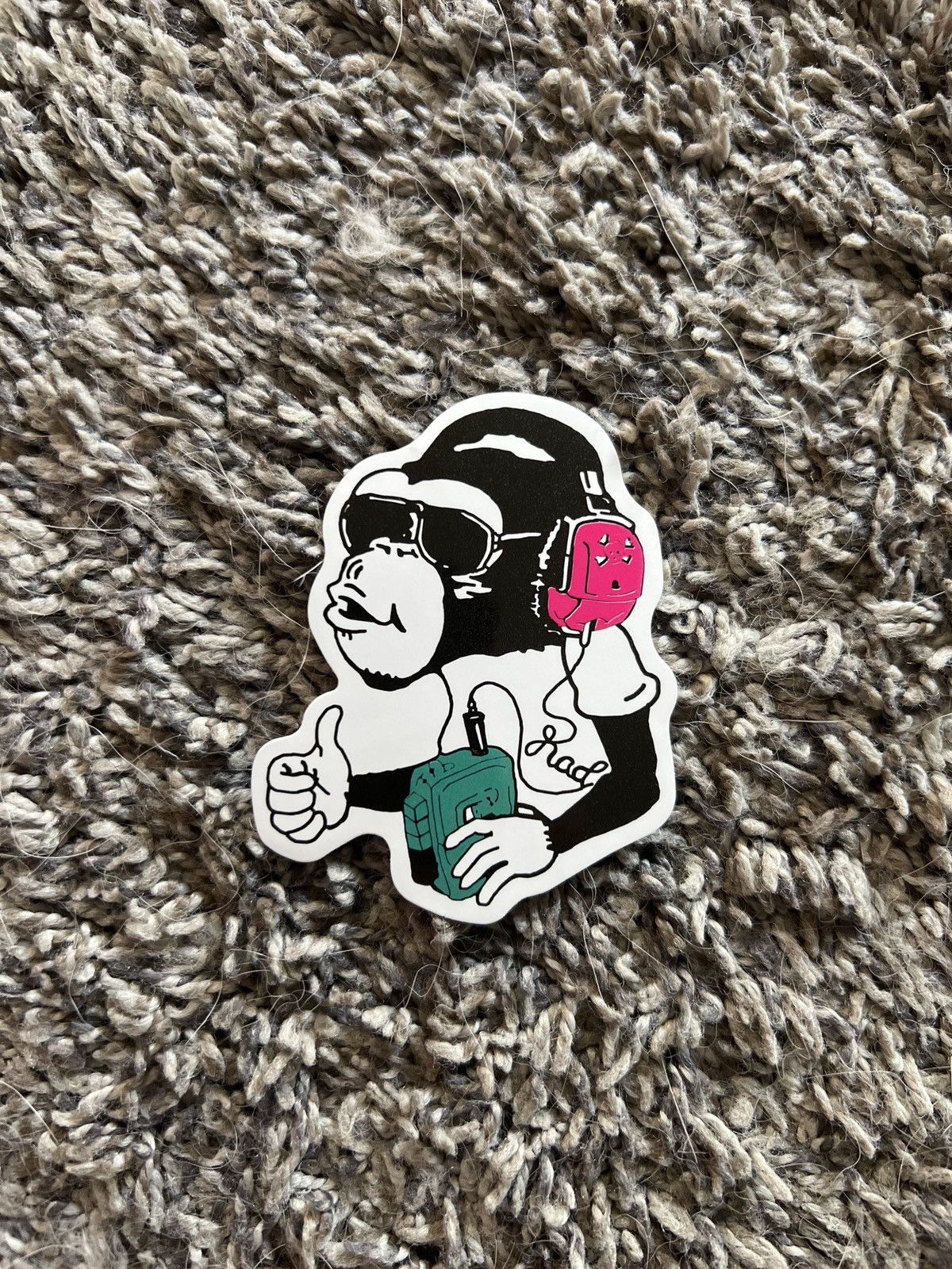 Hypebeast Chimpanzee Wearing Headphones Sticker Size ONE SIZE - 1 Thumbnail