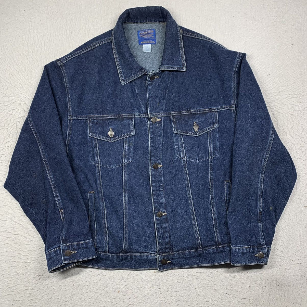 Vintage Pendleton Mens XL Western Wear Aztec Denim Jacket