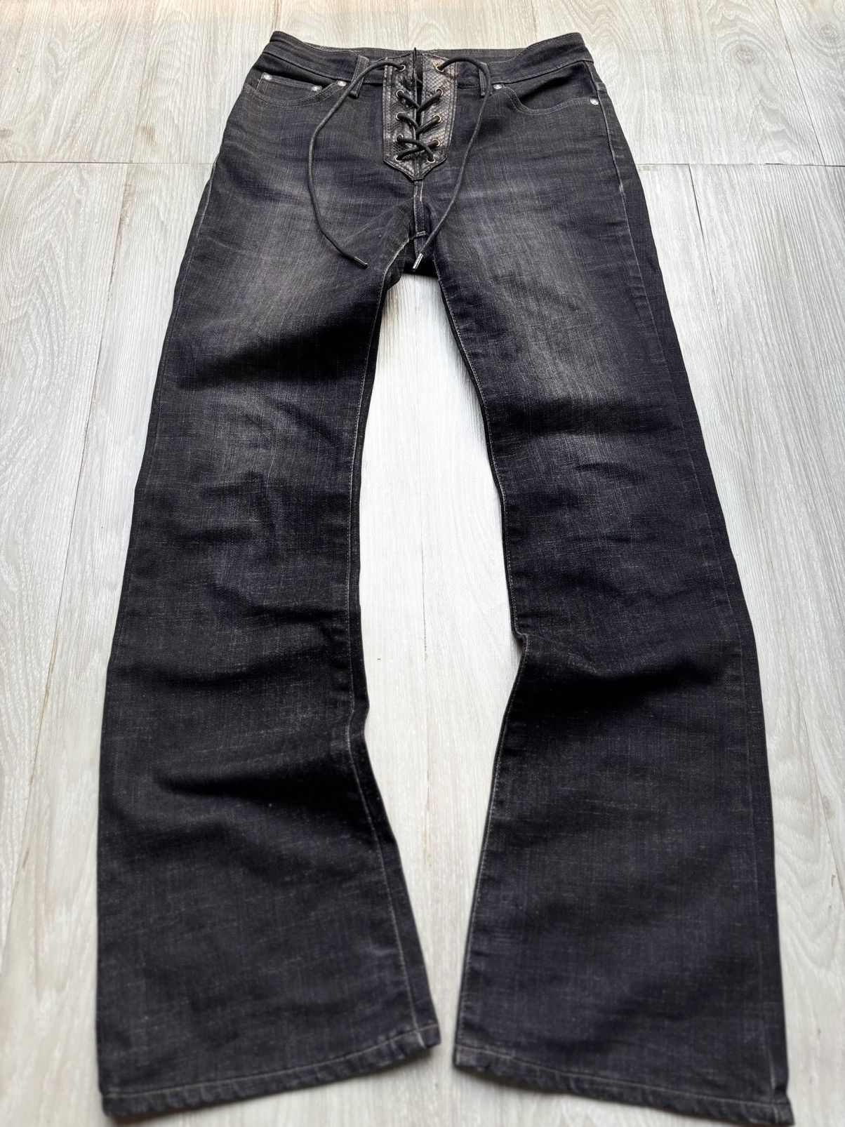EDWIN lace up flare jeans