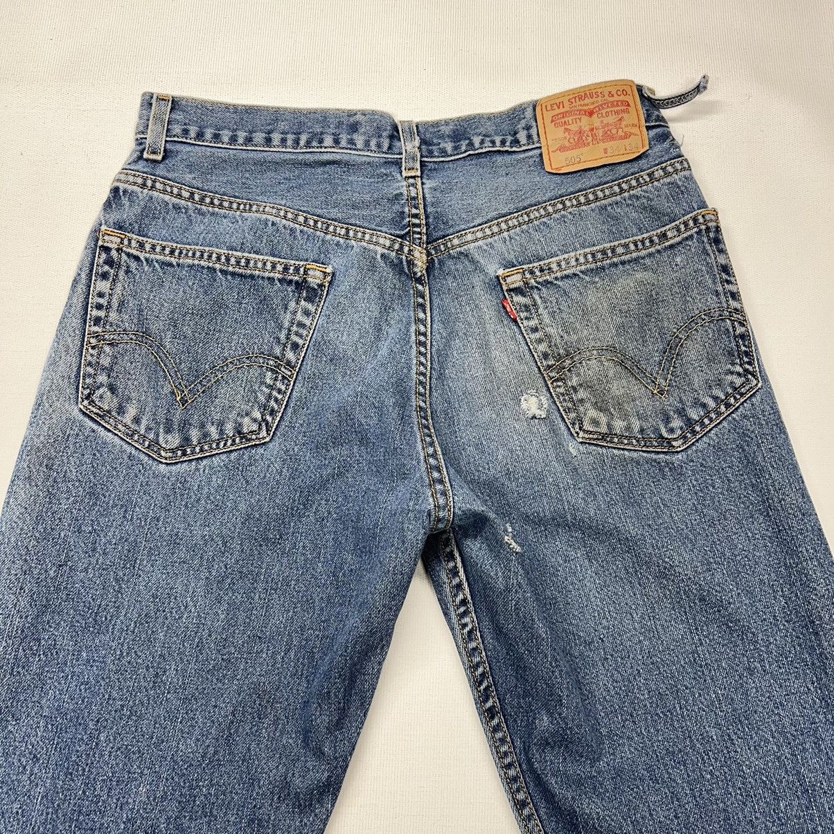 Levi's × Vintage Levis 505 Jeans Blue Straight Regular Fit Distressed Y2K Size US 34 / EU 50 - 11 Thumbnail
