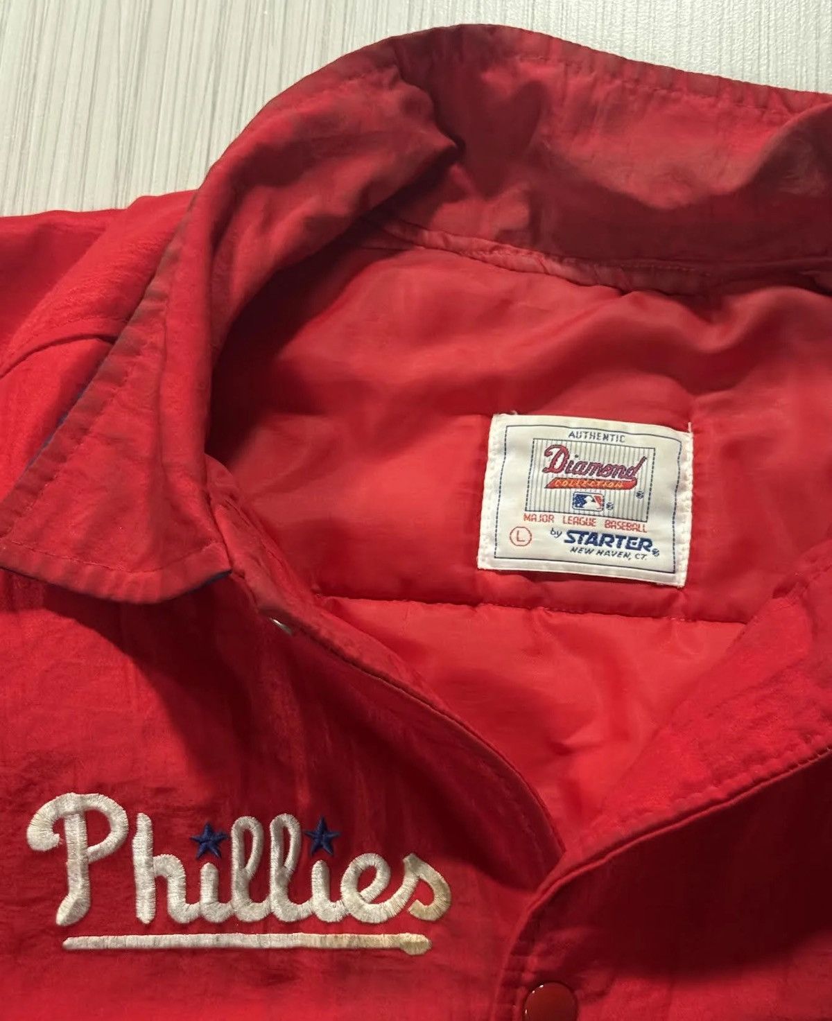 Starter Vintage Starter Philadelphia Phillies Two Toned Jacket Sz L Size US L / EU 52-54 / 3 - 2 Thumbnail