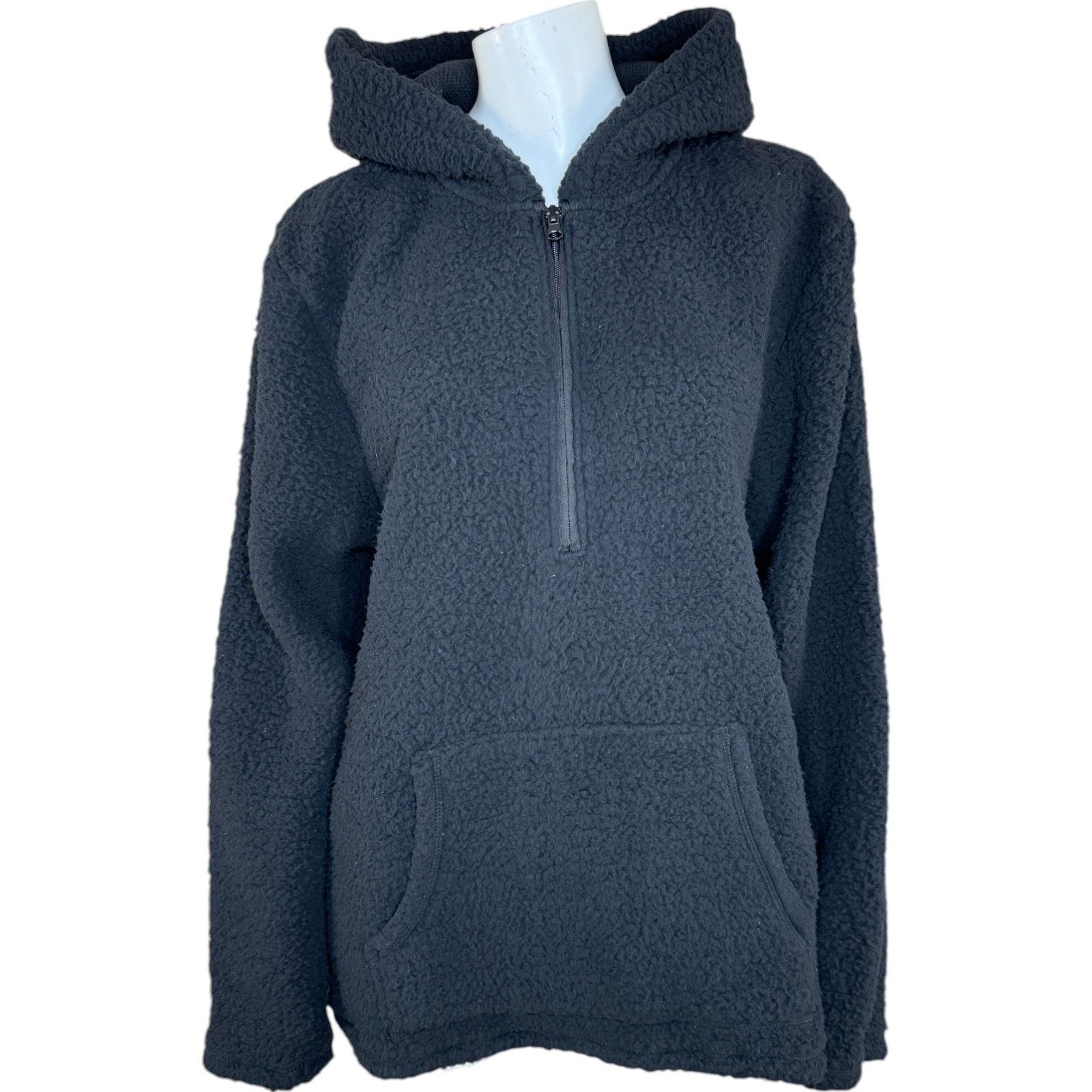 Other Cuddl Duds Men's Cloud Fleece Quarter Zip Hoodie Black Large Size US L / EU 52-54 / 3 - 1 Thumbnail