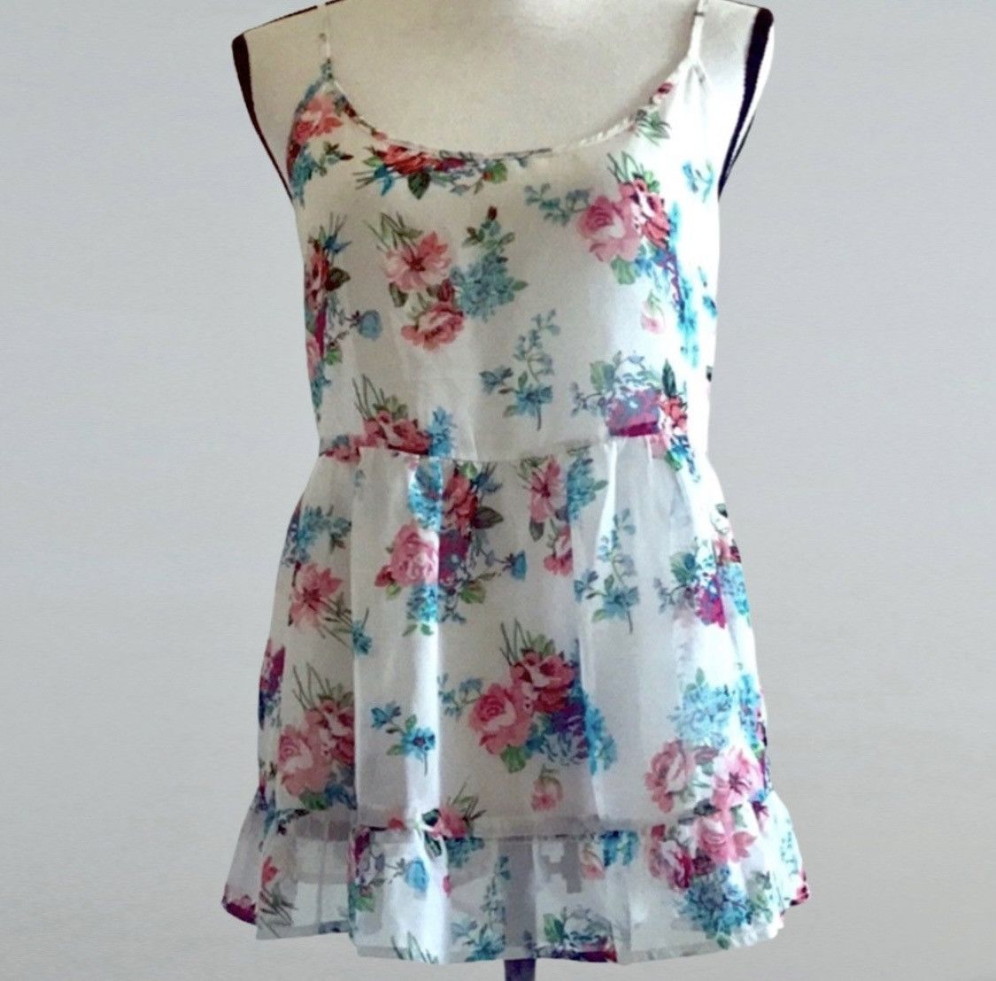Other OPEN BACK SEMI SHEER FLORAL PRINT TANK TOP SIZE M Size M / US 6-8 / IT 42-44 - 2 Thumbnail