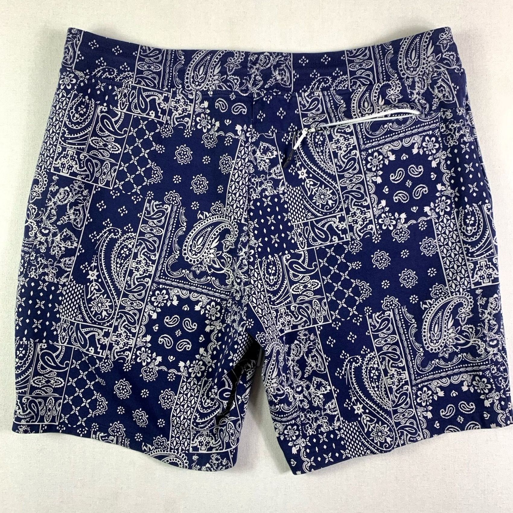 Ralph Lauren RLX Ralph Lauren Shorts Mens XL Blue Bandana Double Knit Golf Drawstring Pockets Activewear Casual Size US 31 - 5 Thumbnail