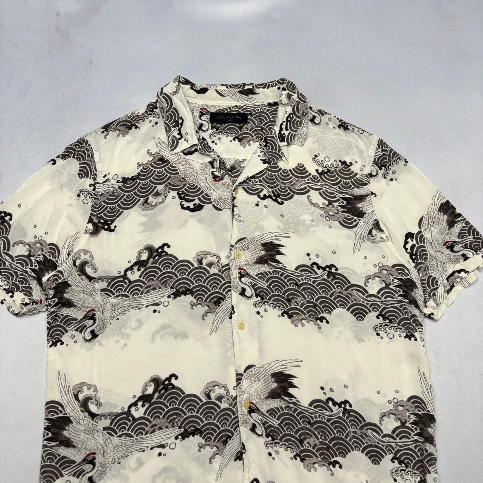 Allsaints Allsaints Crane SS Button Up Shirt Men's Large Loop Collar Size US L / EU 52-54 / 3 - 2 Thumbnail