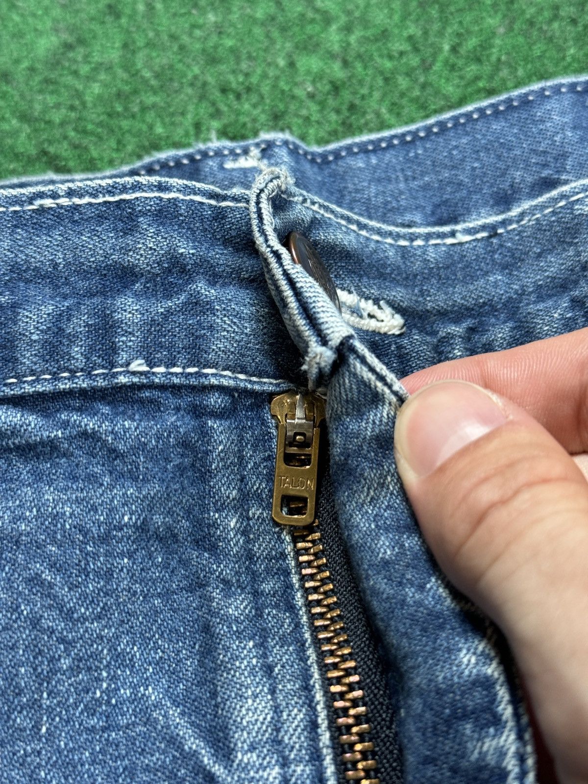 Dickies × Vintage Vtg 70s Dickies Cutoff Jorts Baggy Talon Zipper Denim Shorts Size US 38 / EU 54 - 2 Thumbnail