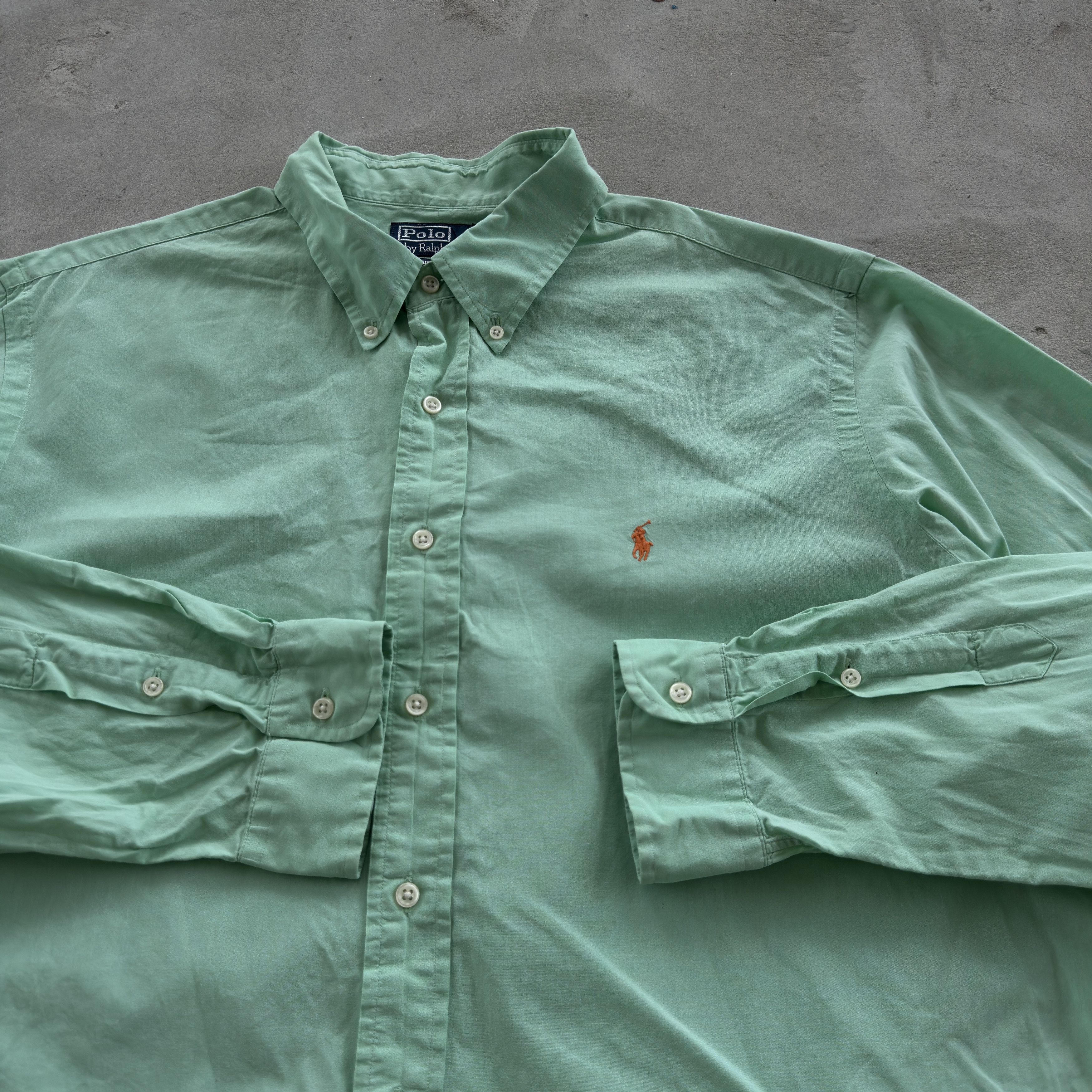 Polo Ralph Lauren Polo Ralph Lauren Green Button Down Shirt Custom Fit XXL Size US XXL / EU 58 / 5 - 4 Thumbnail