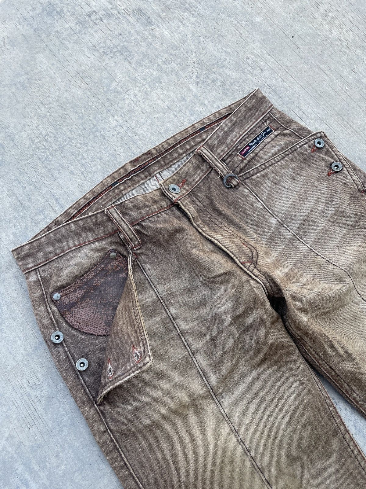 Obelisk 💥RARE💥2000s JAPANESE BRAND NICOLE CLUB FOR MEN SNAKESKIN Size US 31 - 3 Thumbnail