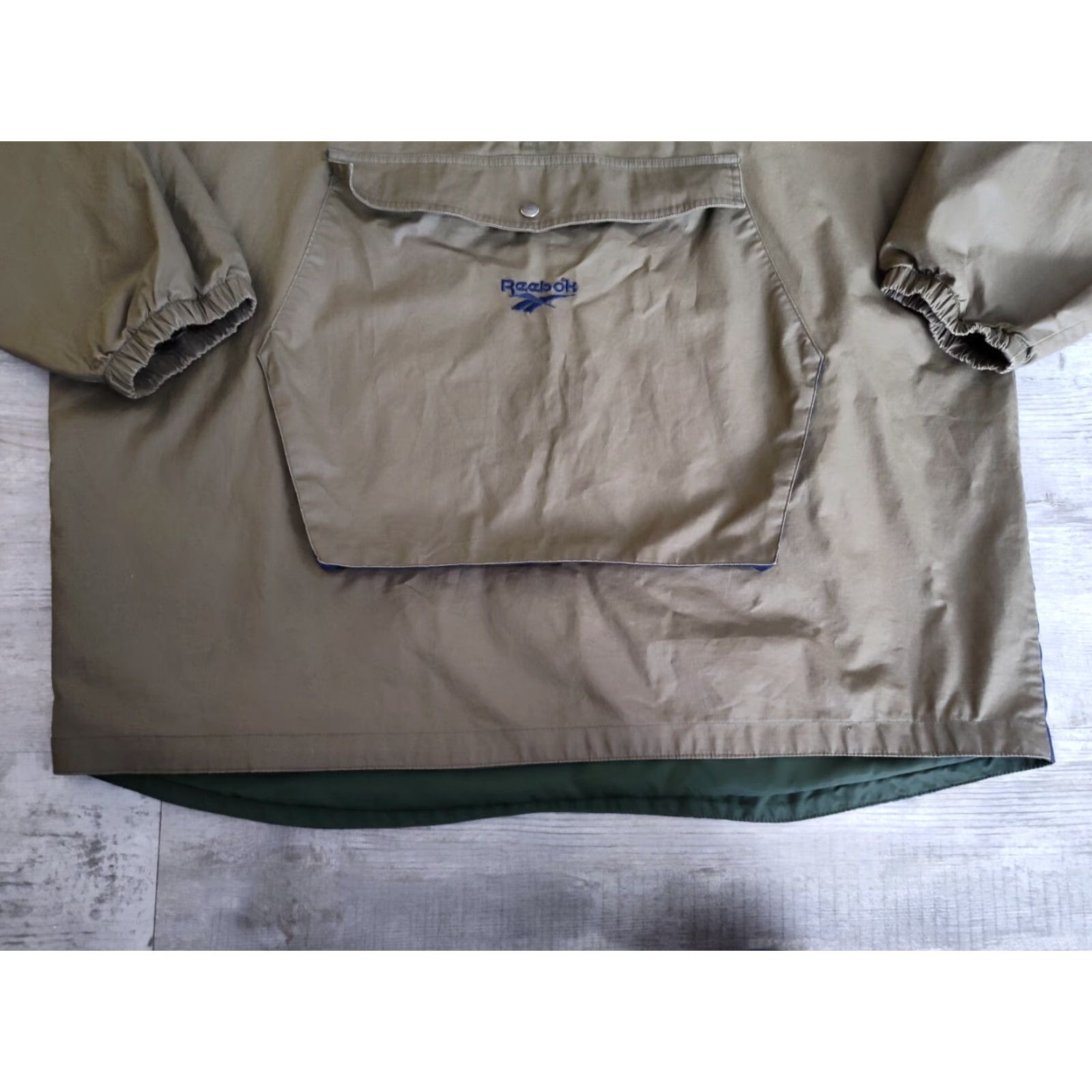 Reebok VINTAGE Reebok Hooded Pullover Jacket XL Green Men's Casual Spring Fall Winter Zip Pockets Logo Size US XL / EU 56 / 4 - 3 Thumbnail