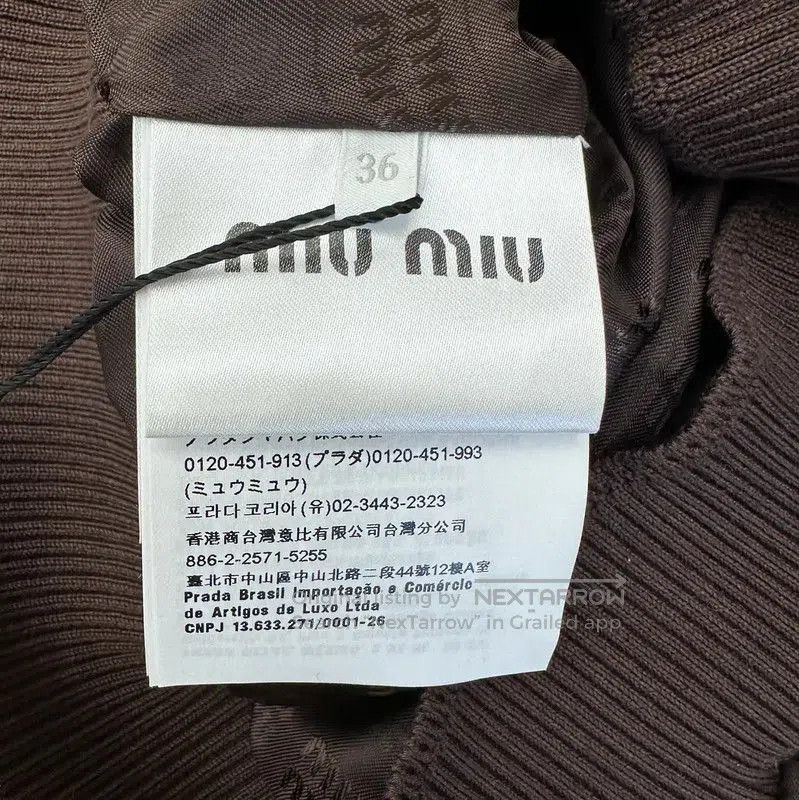 Miu Miu Miu Miu Brown Cropped Jacket for Women . Size XS / US 0-2 / IT 36-38 - 5 Thumbnail