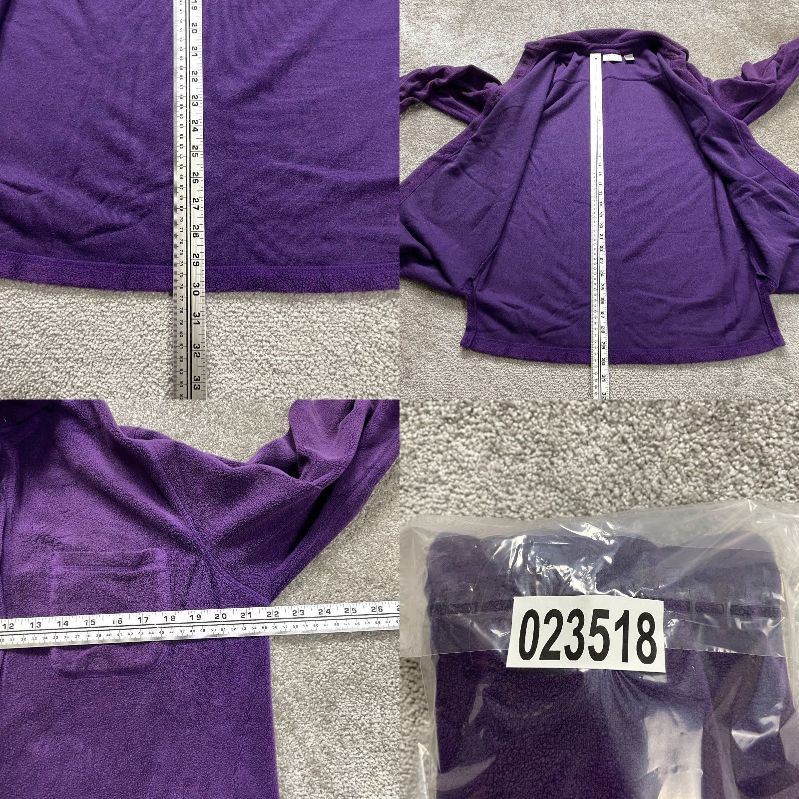 Review Preview International Purple Fleece Button-Down Shirt Womens Small Long Sleeve Size S / US 4 / IT 40 - 8 Thumbnail