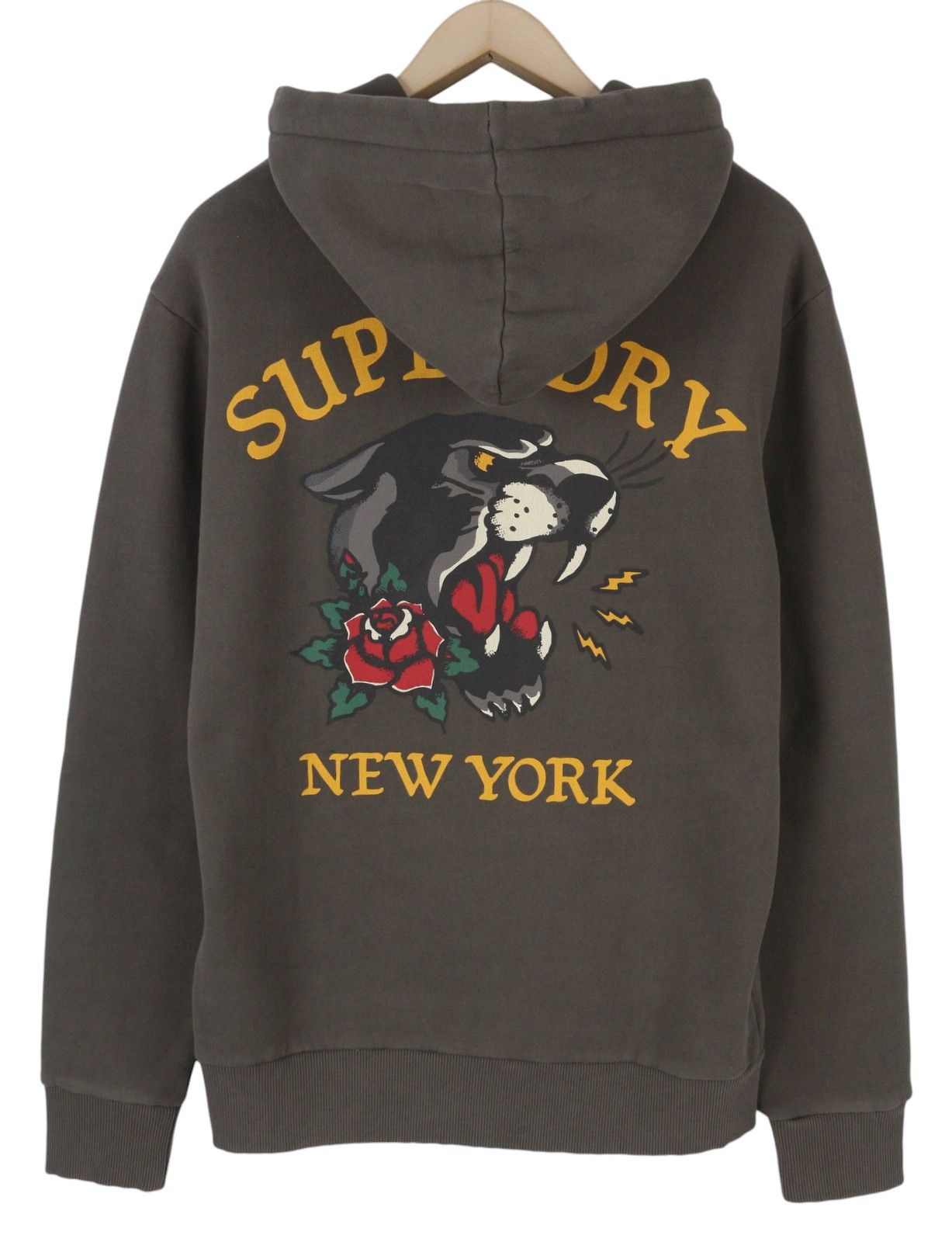 Superdry TATTOO BACK M Grey Kangaroo Hoodie 87127 Size US M / EU 48-50 / 2 - 1 Thumbnail