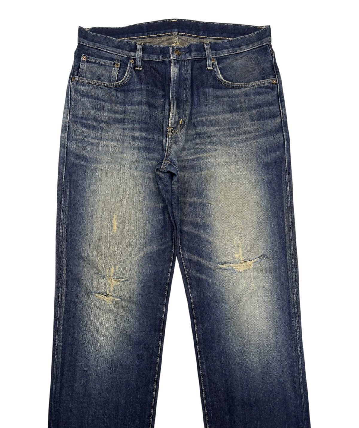 Kapital Edwin 504 Rusty Blue Baggy Jeans Distressed Denim Size US 36 / EU 52 - 7 Thumbnail