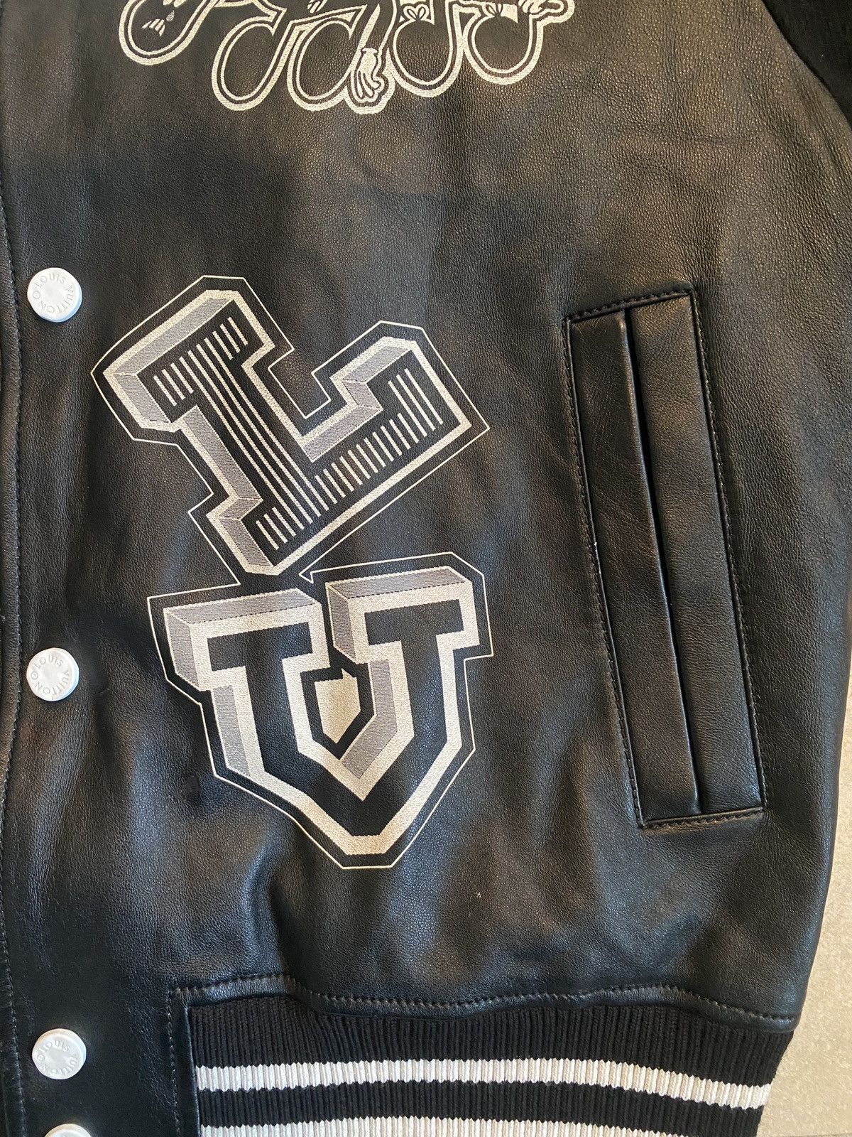 未使用 Louis Vuitton Musical Virsity Jacket Louis Vuitton Louis Vuitton Black Musical Varsity Jacket | Grailed