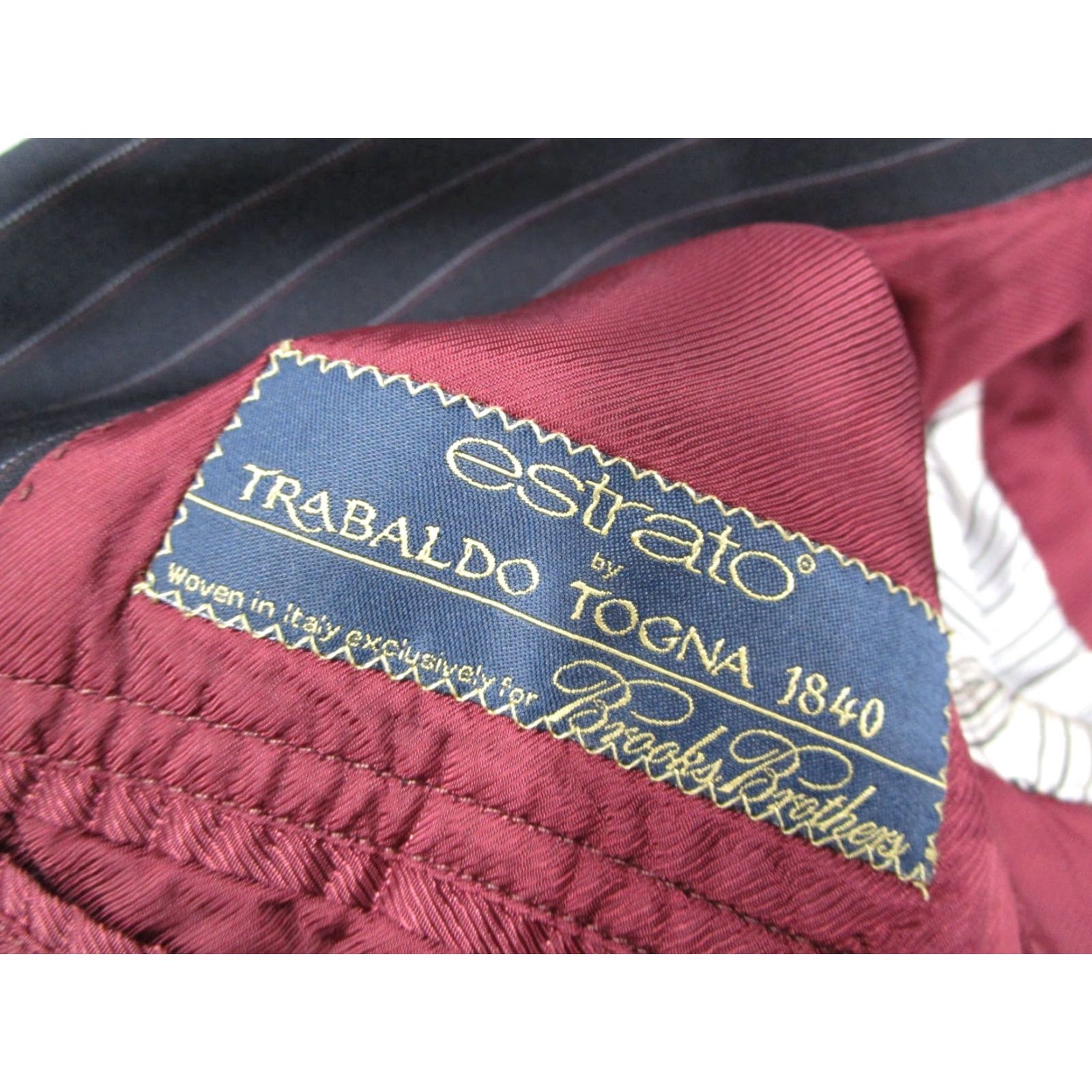 Brooks Brothers BROOKS BROTHERS 1818 FITZGERALD Suit Black 2-Piece Wool 42 Long Men’s Pinstripe Casual/Formal Oversized 2pc Tailored Menswear Size 42R - 3 Thumbnail