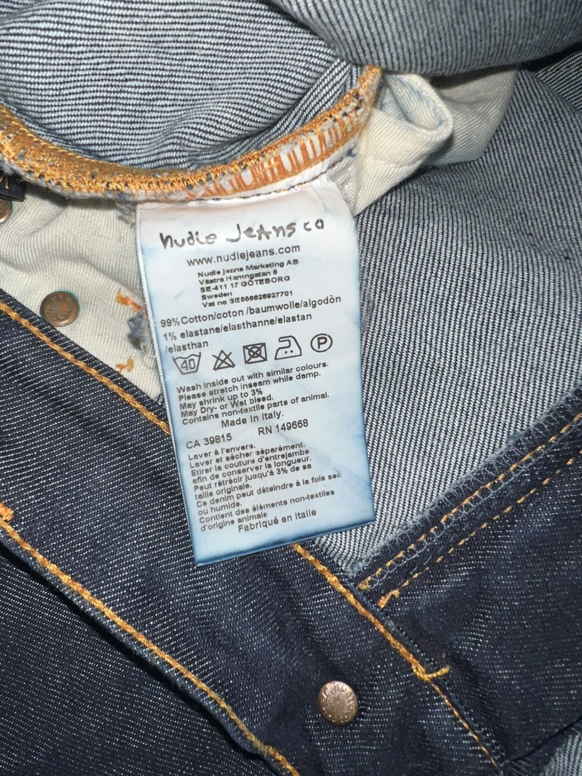 Nudie Jeans 1003877 Nudie Lean Dean Dry 16 Dips Jeans Size US 34 / EU 50 - 12 Thumbnail