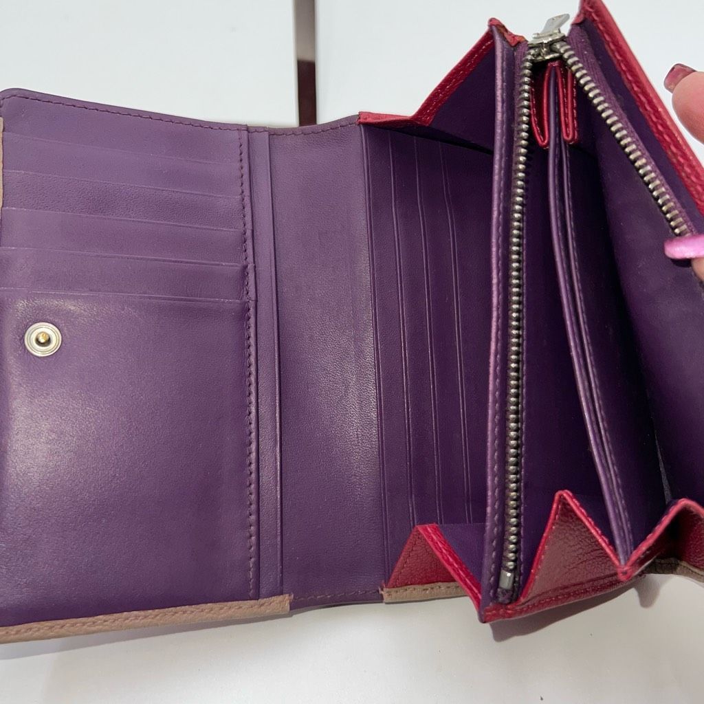 Loewe Loewe Lambskin Wallet with Lock on Zipper pull Red and Purple Interior Size ONE SIZE - 6 Thumbnail