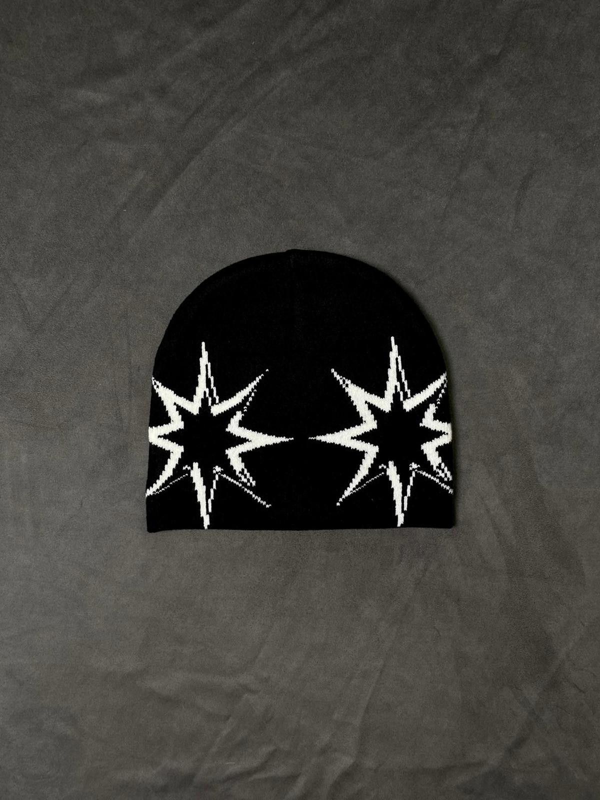 Japanese Brand Deadstock 2 Stars Graphic No Cuff Knit Black Beanie OS Size ONE SIZE - 1 Thumbnail