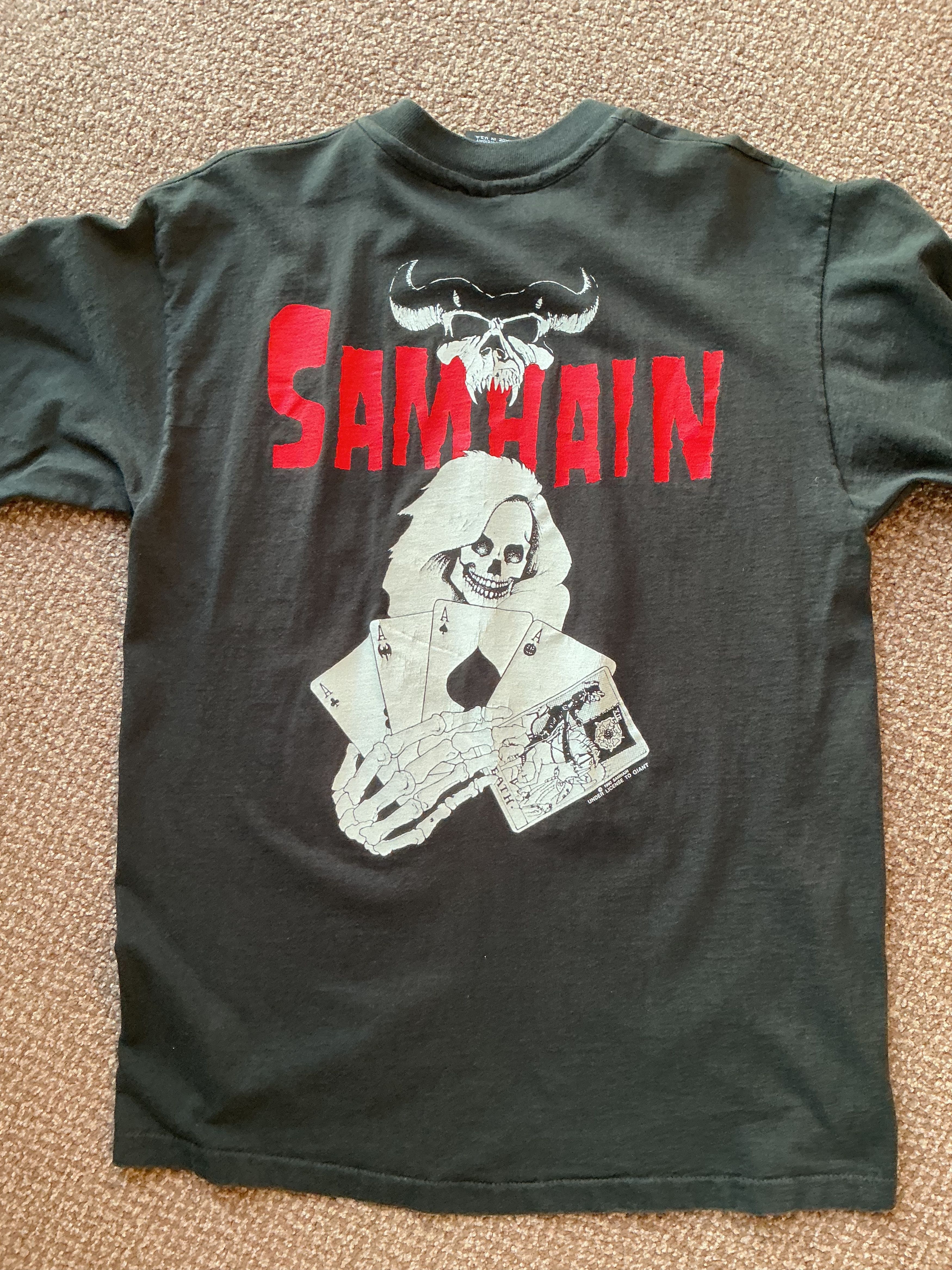 Anvil Rare 1990 Samhain Initium vintage t shirt Danzig Misfits Size US L / EU 52-54 / 3 - 6 Thumbnail