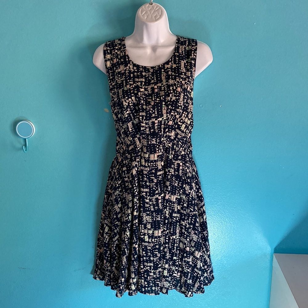 Vintage Super b Retro Y2K Women’s Size M Fit Flare Blue Pattern Mini Size M / US 6-8 / IT 42-44 - 5 Thumbnail