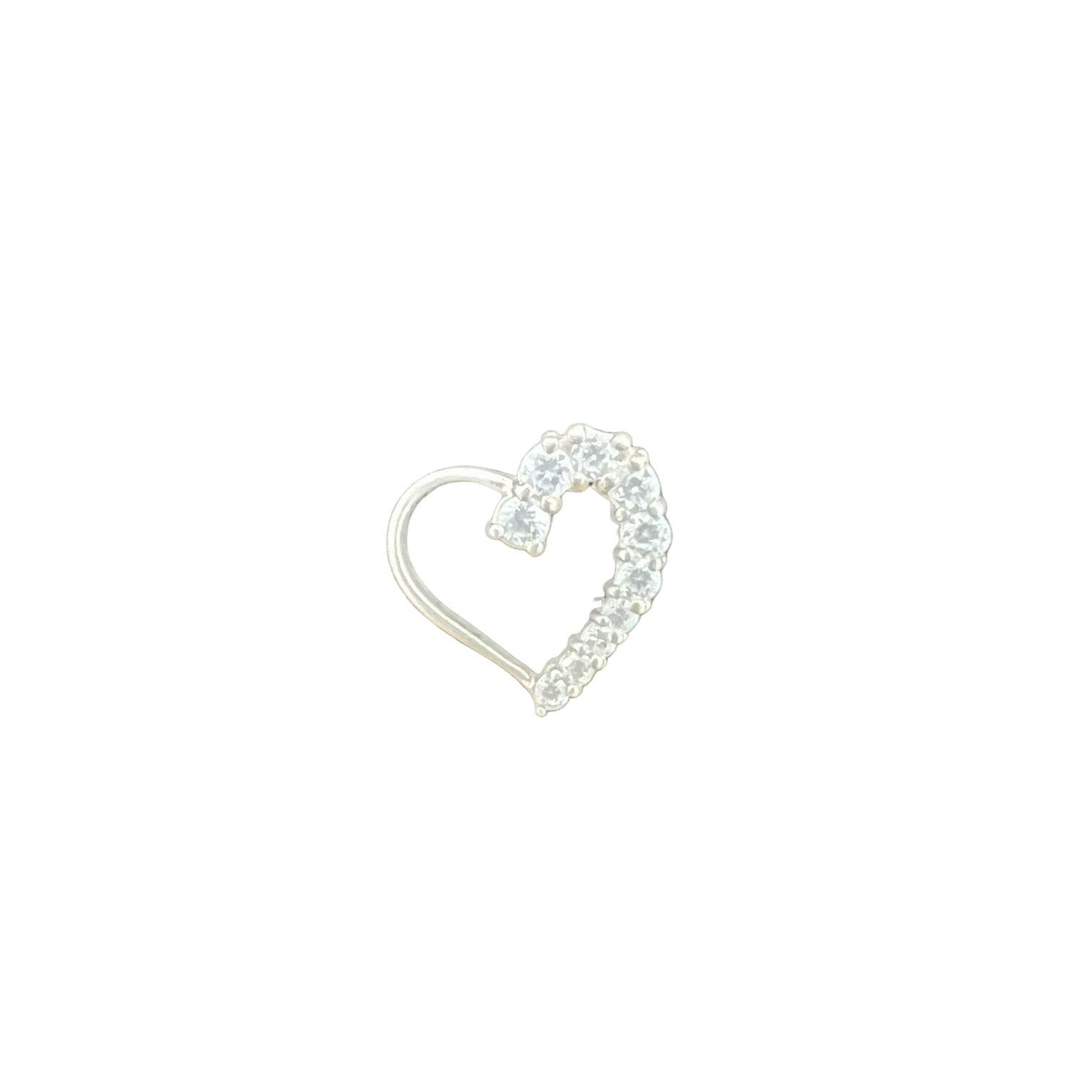 Other Beautiful Leaning Heart Pendant Half with Stones Size ONE SIZE - 1 Thumbnail