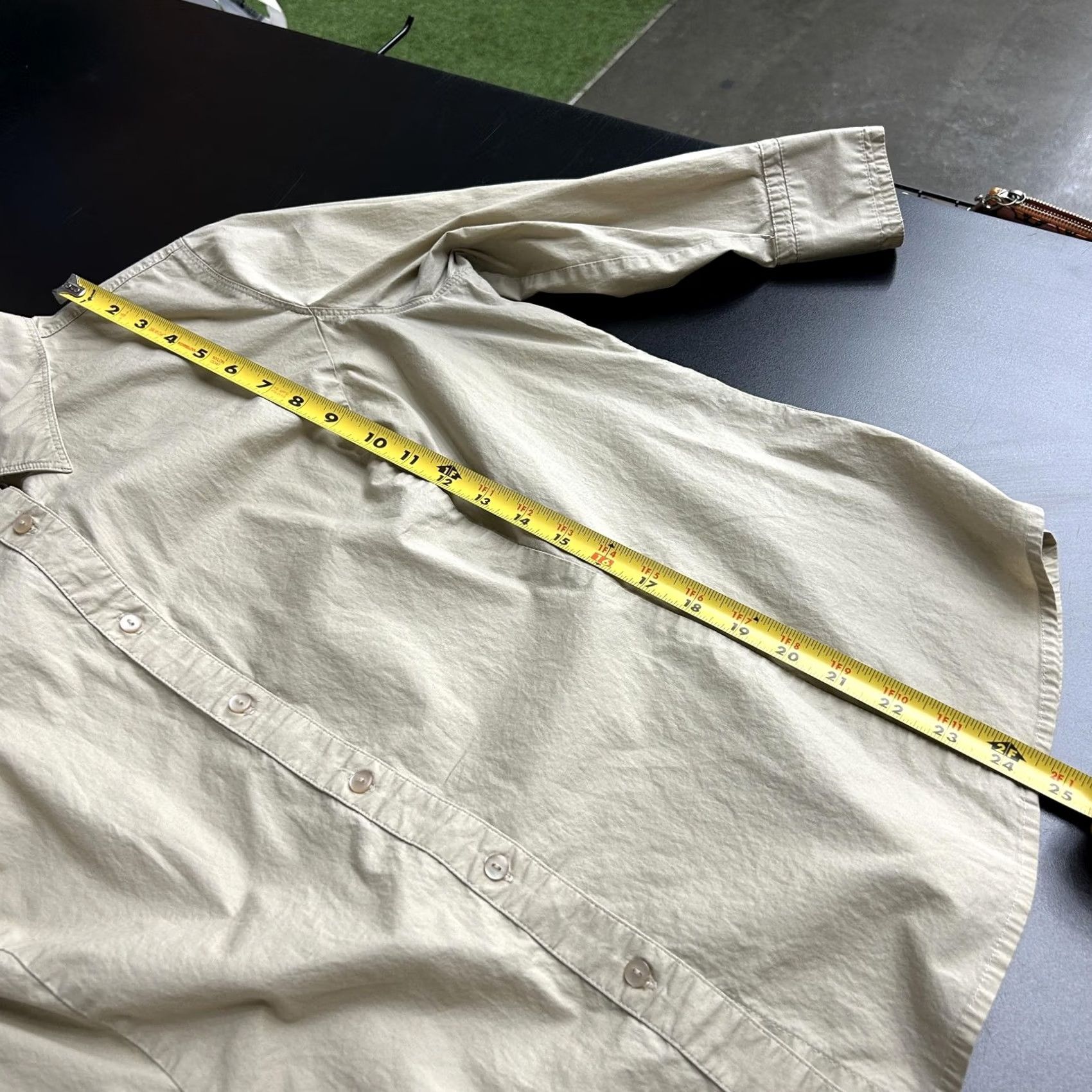 Vintage VINTAGE? No — St. Johns Bay Shirt Womens 1X Tan Khaki Stretch Button Front Collared Blouse Size XL / US 12-14 / IT 48-50 - 7 Thumbnail