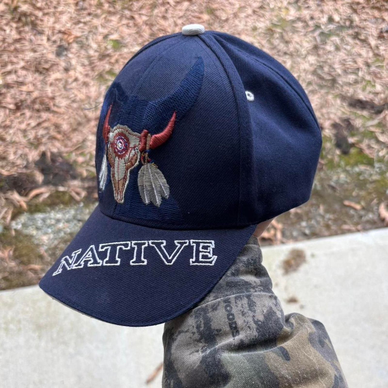Carhartt × Carhartt Wip × Vintage 90s Native American Embroidered Hat Size ONE SIZE - 3 Thumbnail