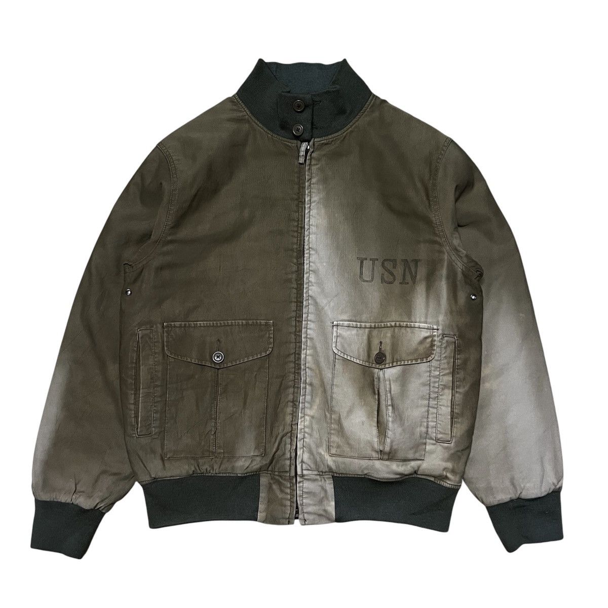 Global Work Global Work USN Military Style Sun Faded Bomber Jacket Size US L / EU 52-54 / 3 - 1 Thumbnail