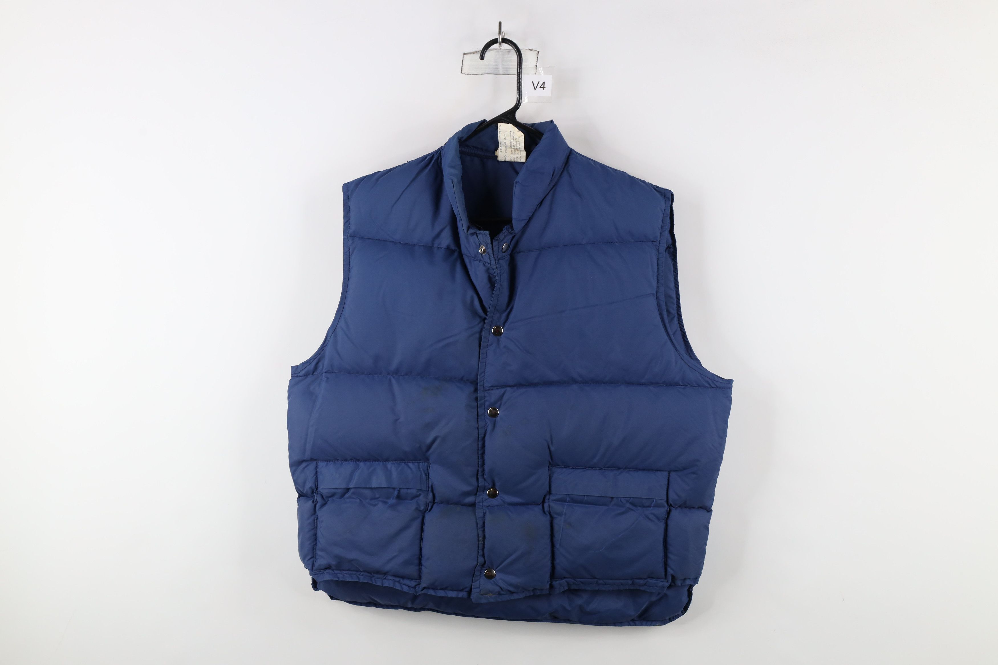 Vintage Vintage 70s Streetwear Duck Down Puffer Vest Jacket Blue Size US XL / EU 56 / 4 - 1 Thumbnail