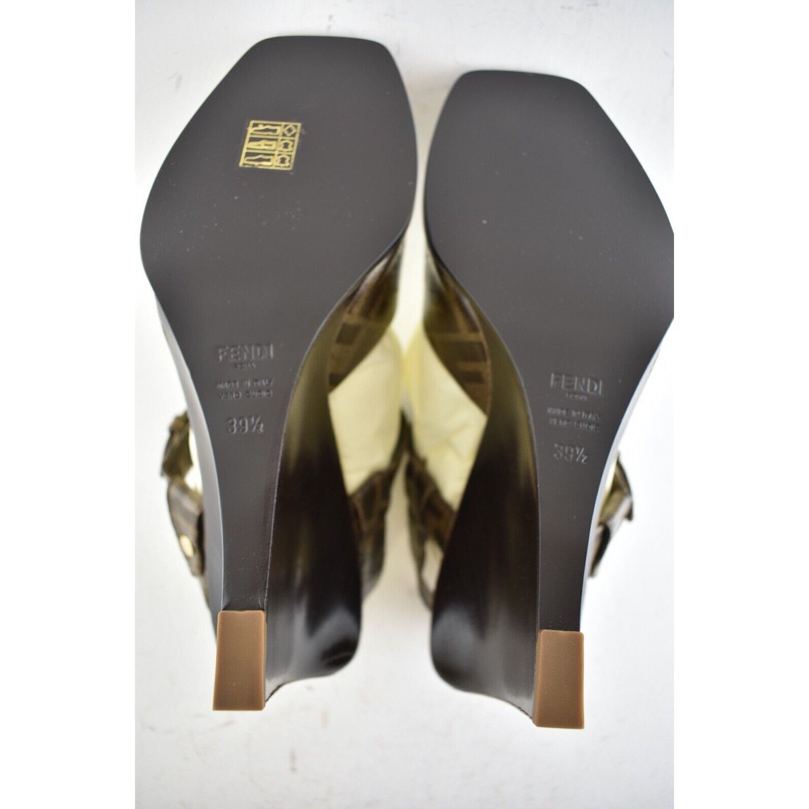 Fendi FF Motif Ankle Strap Sandal Peep Toe Heel Pump Wedge 39.5 Size US 9.5 / IT 39.5 - 11 Thumbnail